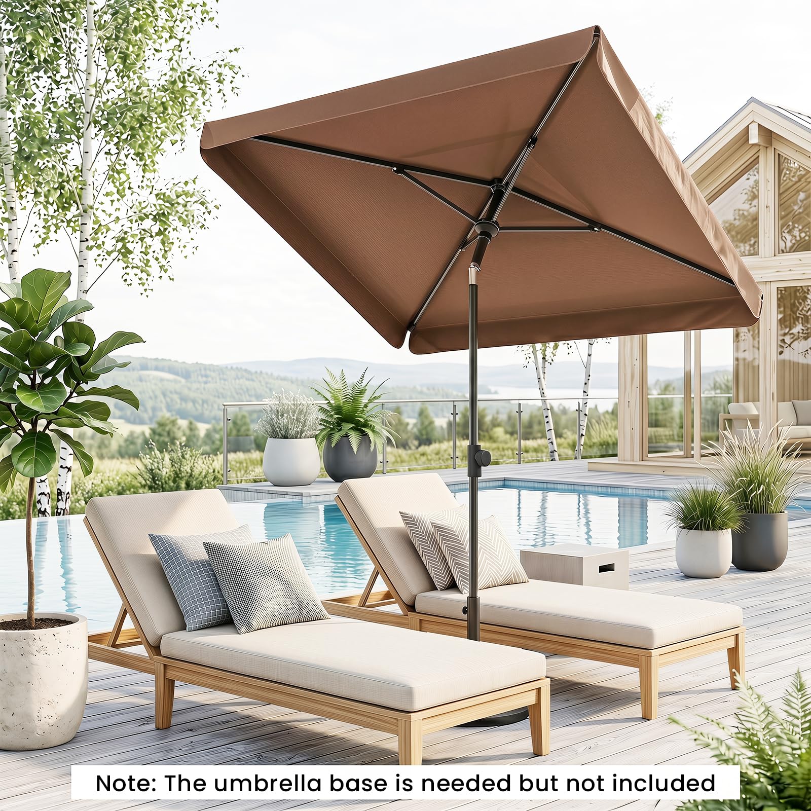 KOMFOTTEU Parasol Jardin Exterier, 2x1,3M, Sac Transport, 2,4m(H)