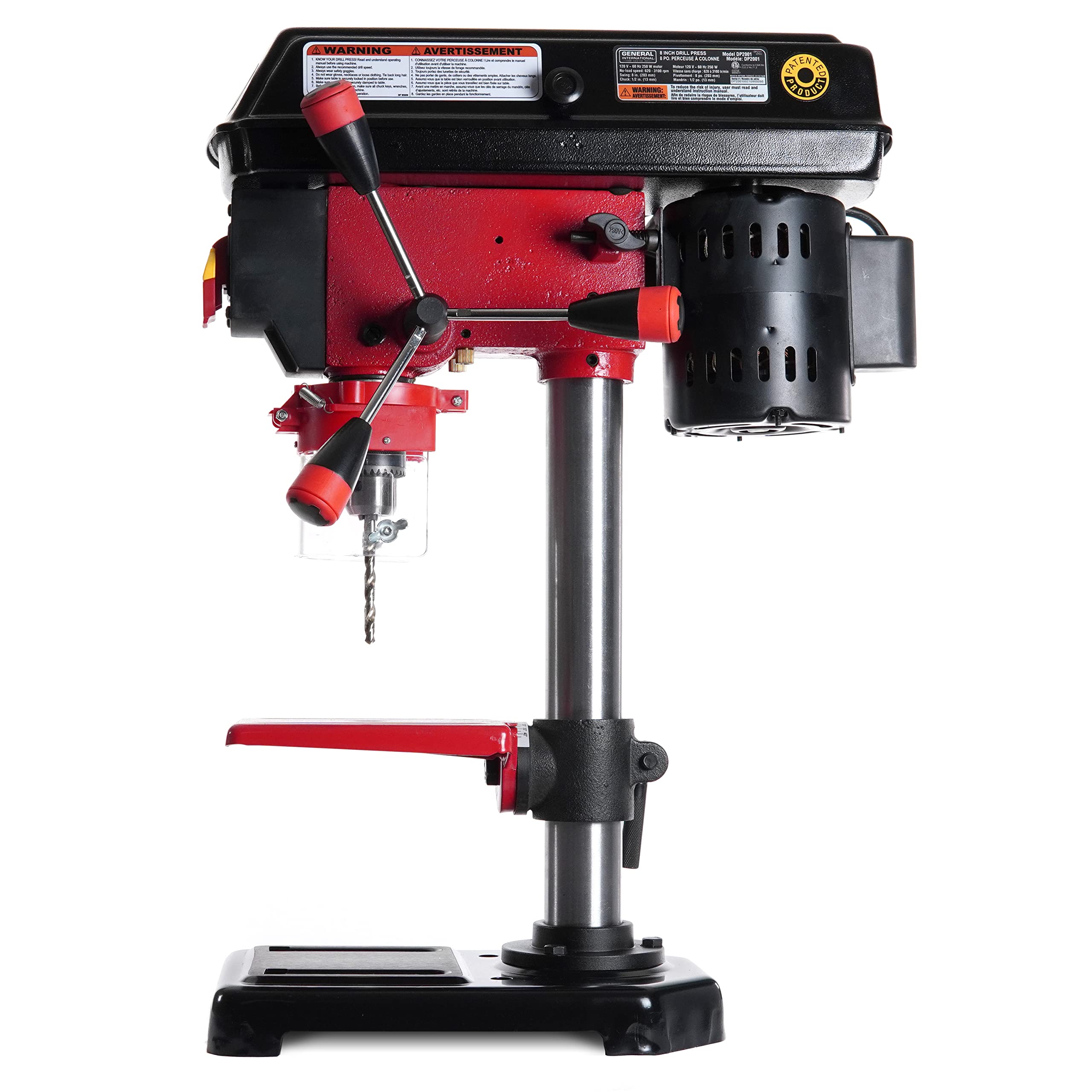 General International DP2001 8 in 5 Speed 2A Bench Mount Drill Press with Laser System