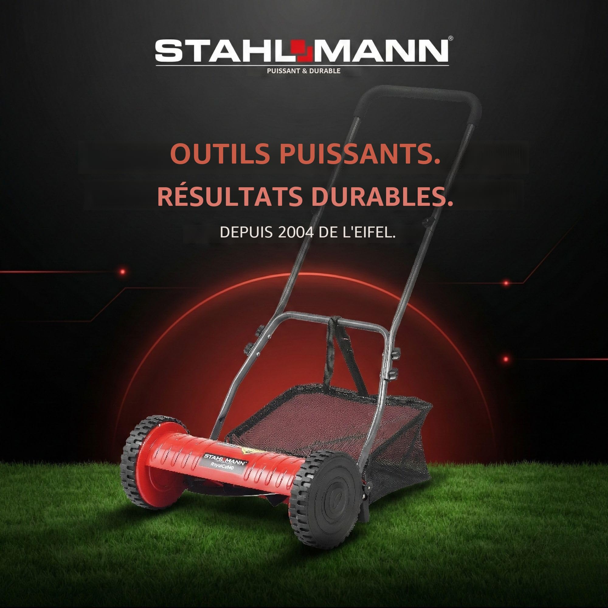 STAHLMANN RoyalCut Tondeuse hélicoïdale 40 cm 32 L 4 niveaux