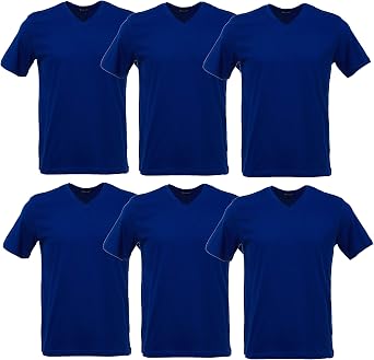V Neck T Shirts 6 Packs Lightweight Cotton Tee Unisex for Men Women 10 Colors Short Sleeve Cotton