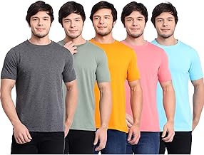 BeTrost Men's Super Cotton Rich Solid Round Neck Half Sleeve T-Shirt (Pack of 5)