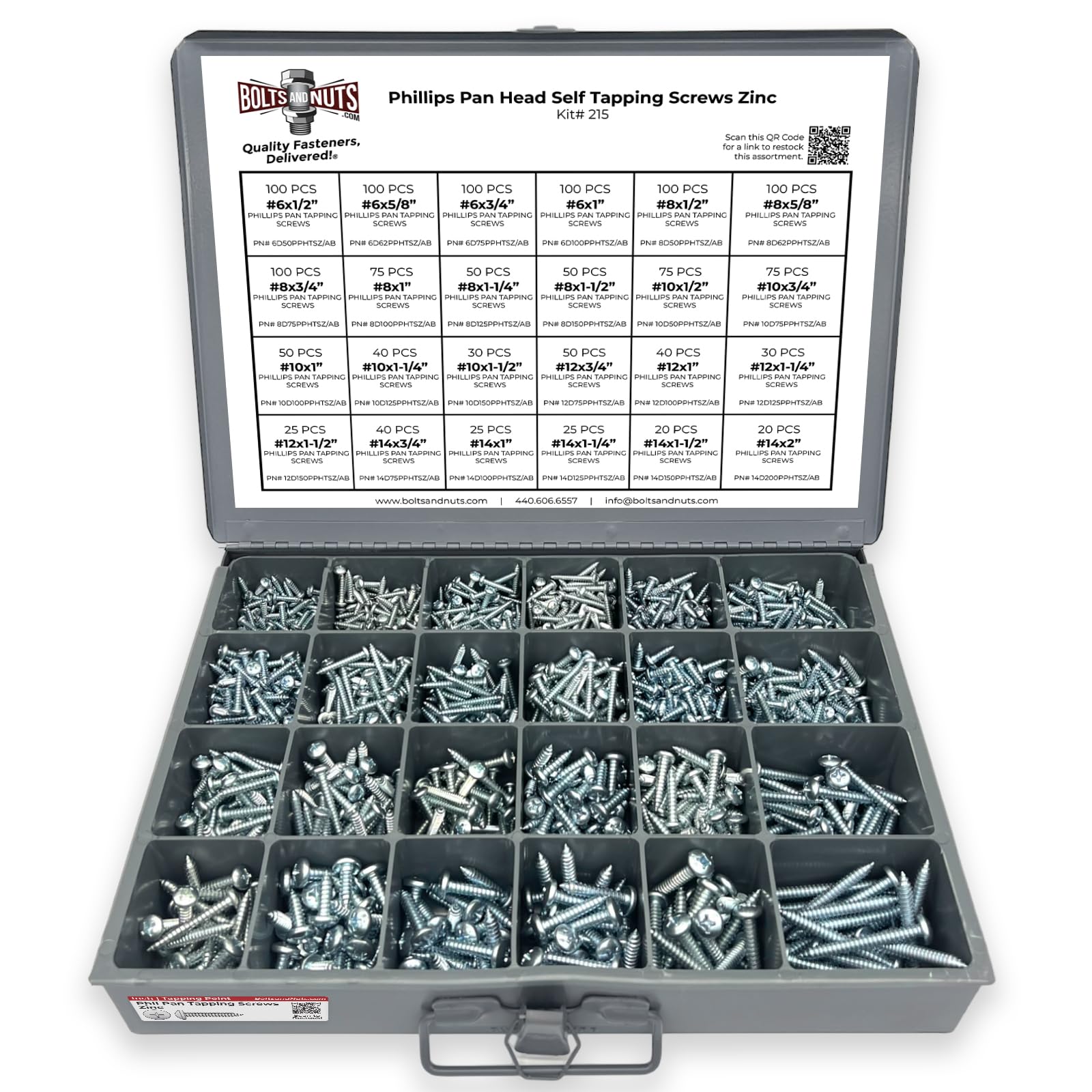 Sheet Metal Screw Assortment Kit - 1421 Pieces -1