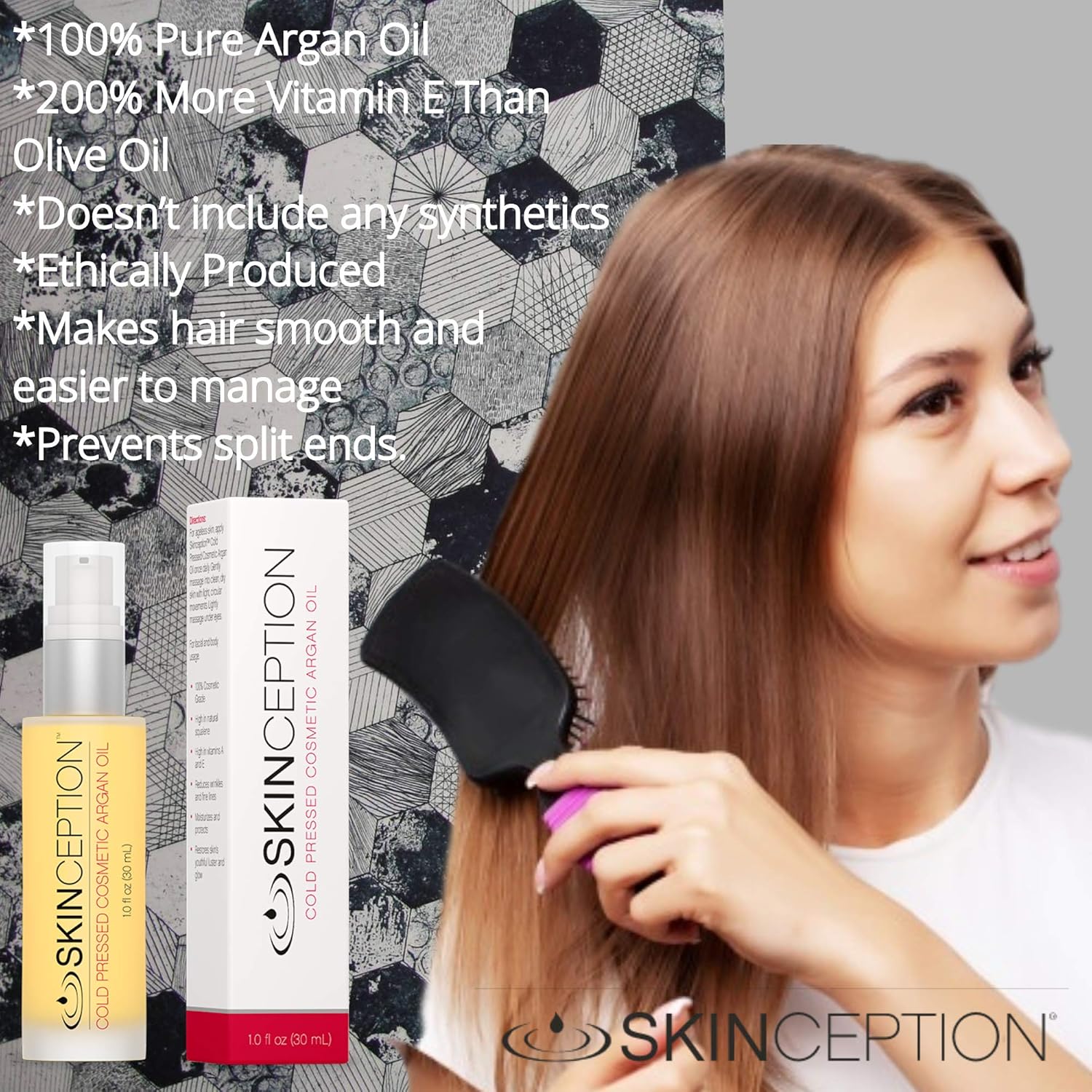 Argan Oil - 6 Month Supply Anti-Aging Eczema & Psoriasis Relief Skinception