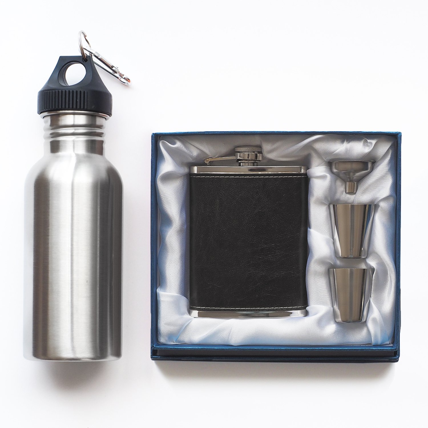Amazon | 黒革巻スキットル チェイサーボトルセット(ショットグラス
