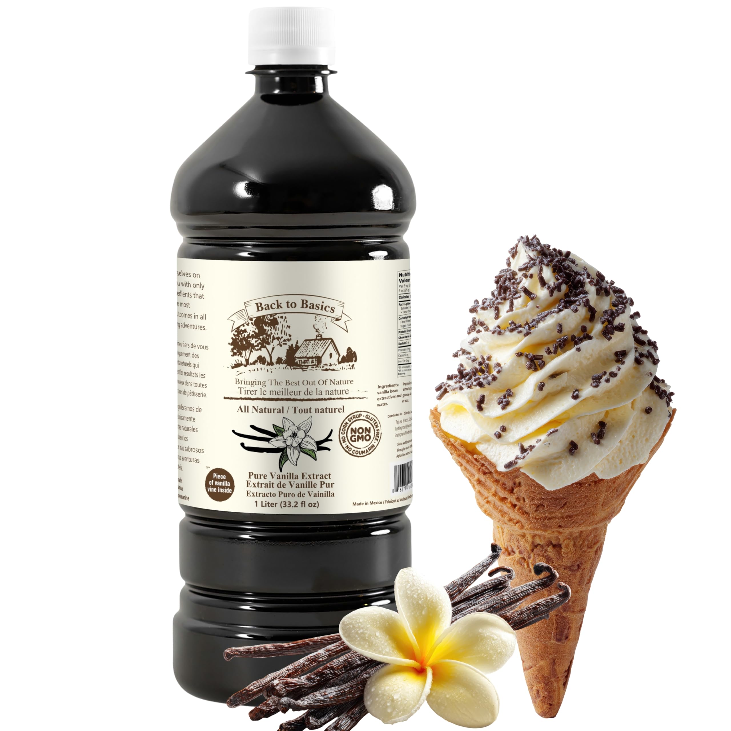 Amazon.com: Back To Basics Pure Vanilla Extract - Liquid, 33 Fl Oz