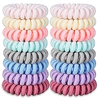 Vista 12 de 16 Piezas Ligas para el Cabello, Sin Pliegues Ligas Espirales para el Cabello Bandas para el Cabello Multicolor Impermeables Coleteros de Cordón