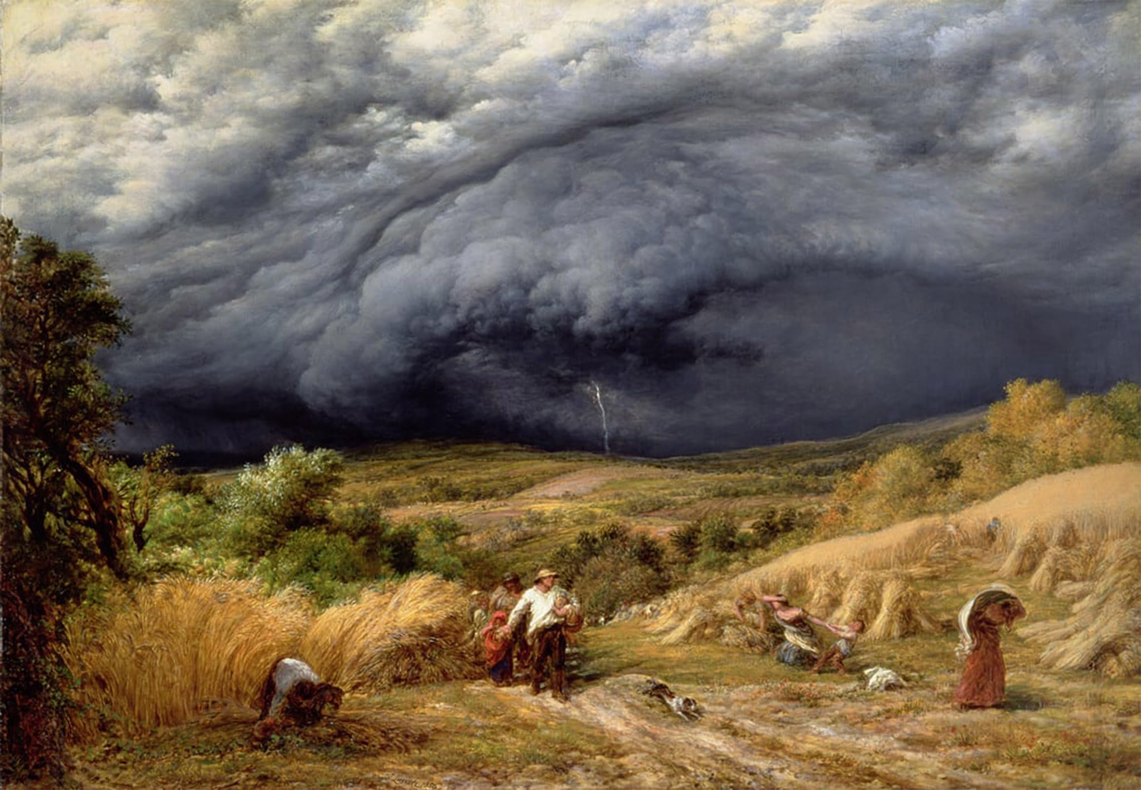 Artxlxxbn No Frame Famous Painting Art Wall Decor Abstract Art Picture Storm In Harvest By Linnell Animal Pictures For Home Decor 60X90cm
