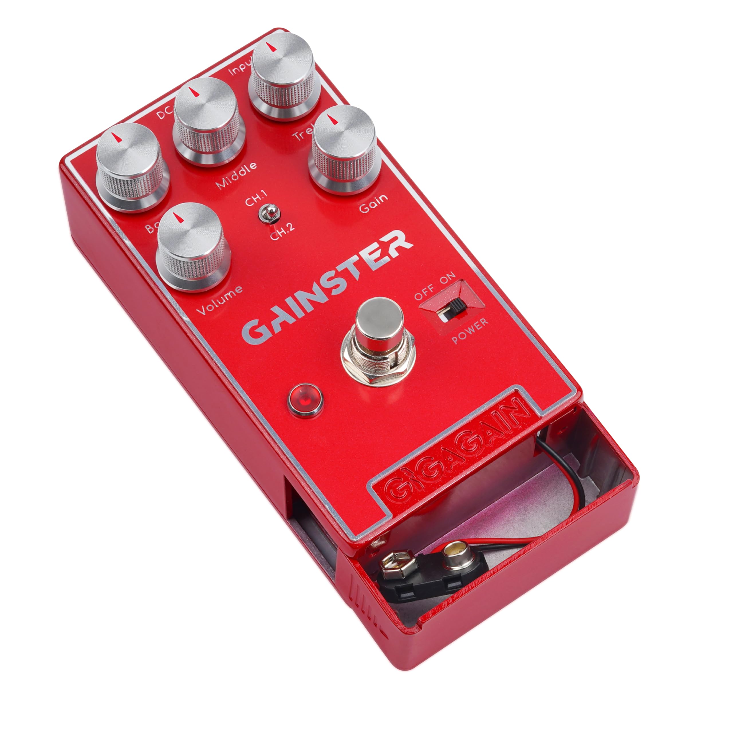 Pédale de préampli guitare Gigagain GP03 Gainster HiGain – Distorsion à gain élevé et préampli type ampli, son métal précis, égalisation puissante, true bypass, format compact
