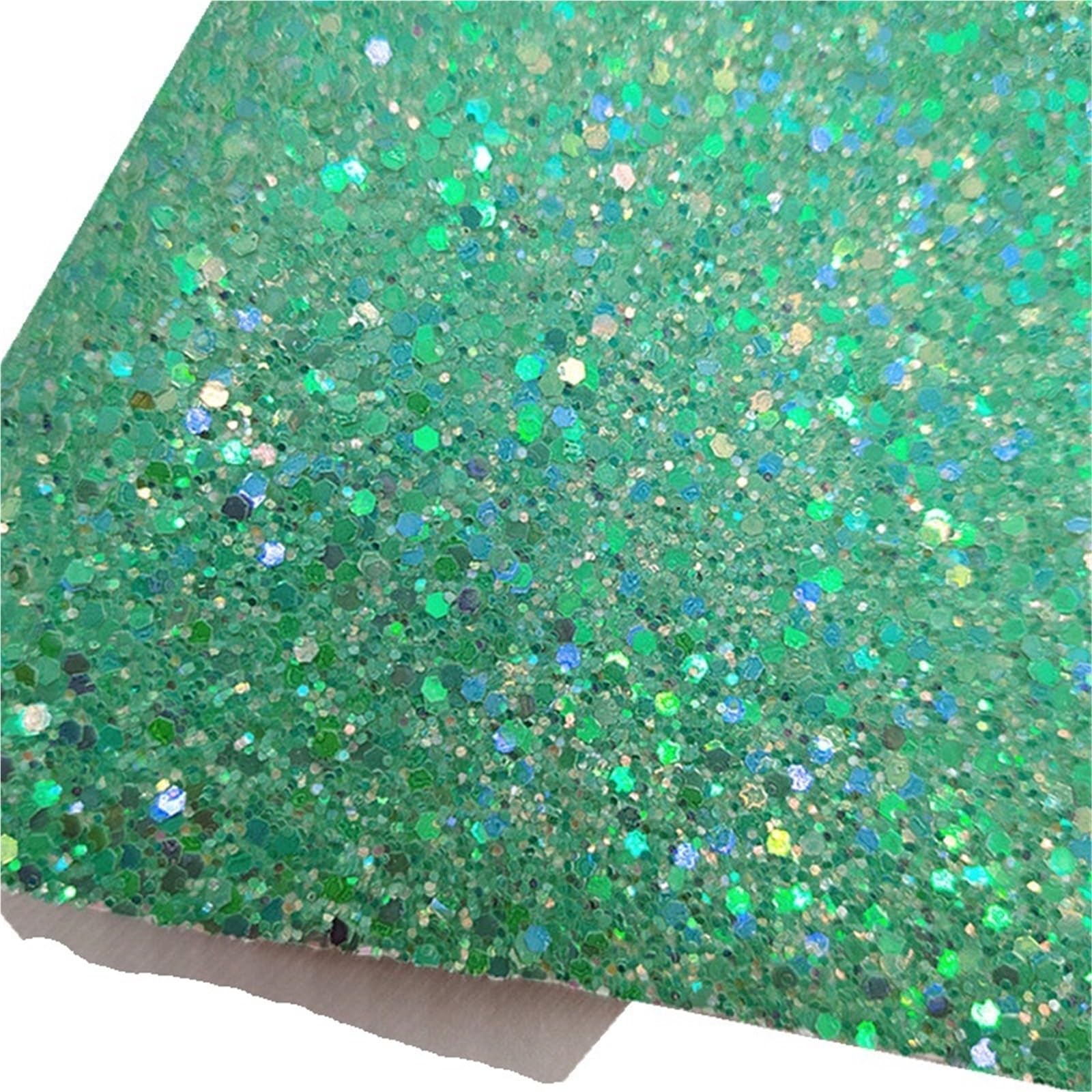 Sparkle PU Leather Fabric Mini Rolls 30x134cm Chunky Glitter Leather Fabric Felt Backing Synthetic for Bows Craft DIY
