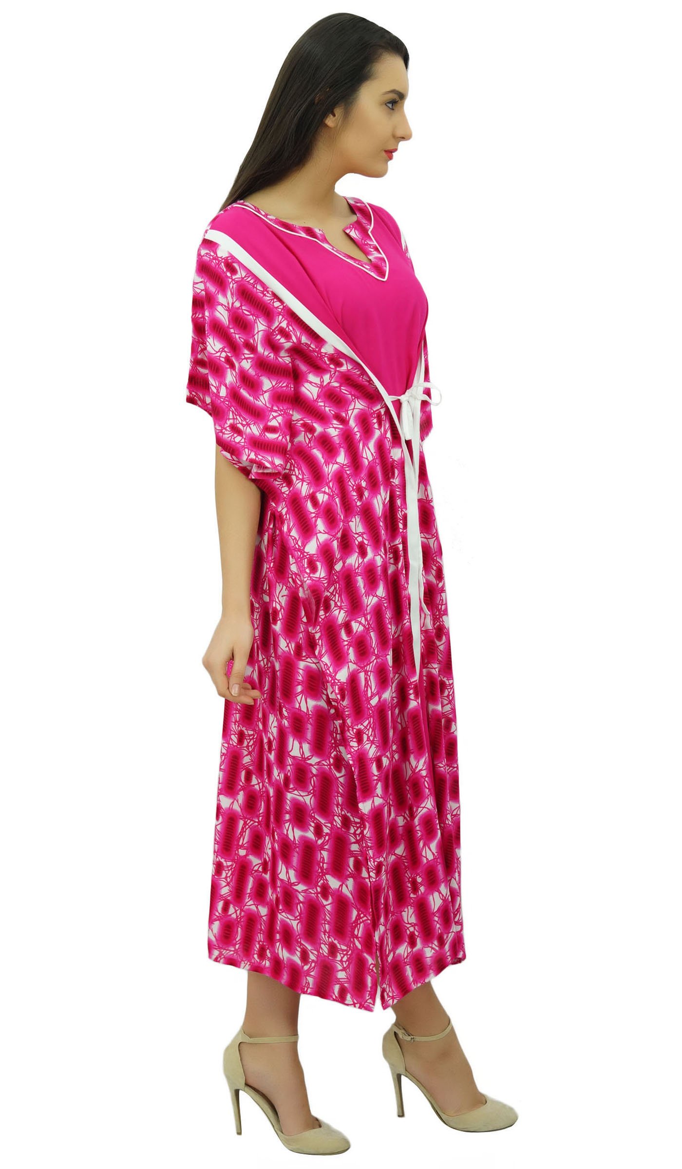 Bimba para Mujer Maxi Largo caftán Kimono rayón diseñador de Encubrimiento Noche Playa caftán
