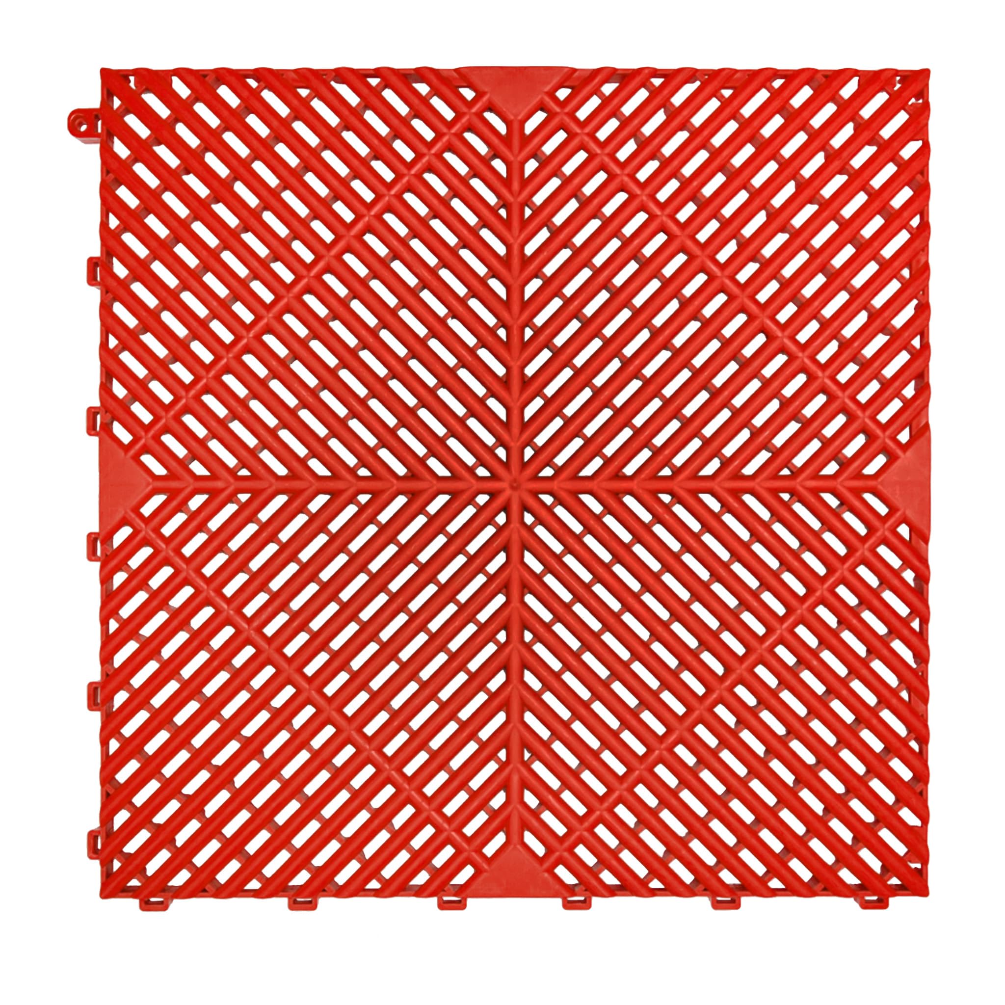 SafeRacks Ribbed Interlocking Garage Floor Tiles - Vented, Self-Draining, Non-Slip Flooring, Modular, Virgin Polypropylene, Ideal for Garages, Patios,