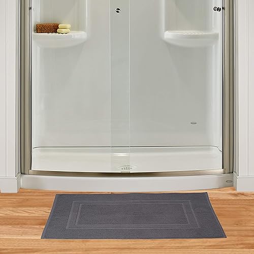 Miniatura 2 de GLAMBURG Paquete de 2 tapetes de baño de algodón prémium de 20 x 32 pulgadas, 100% algodón hilado en anillo, calidad de hotel y spa, 21.16 ozm,