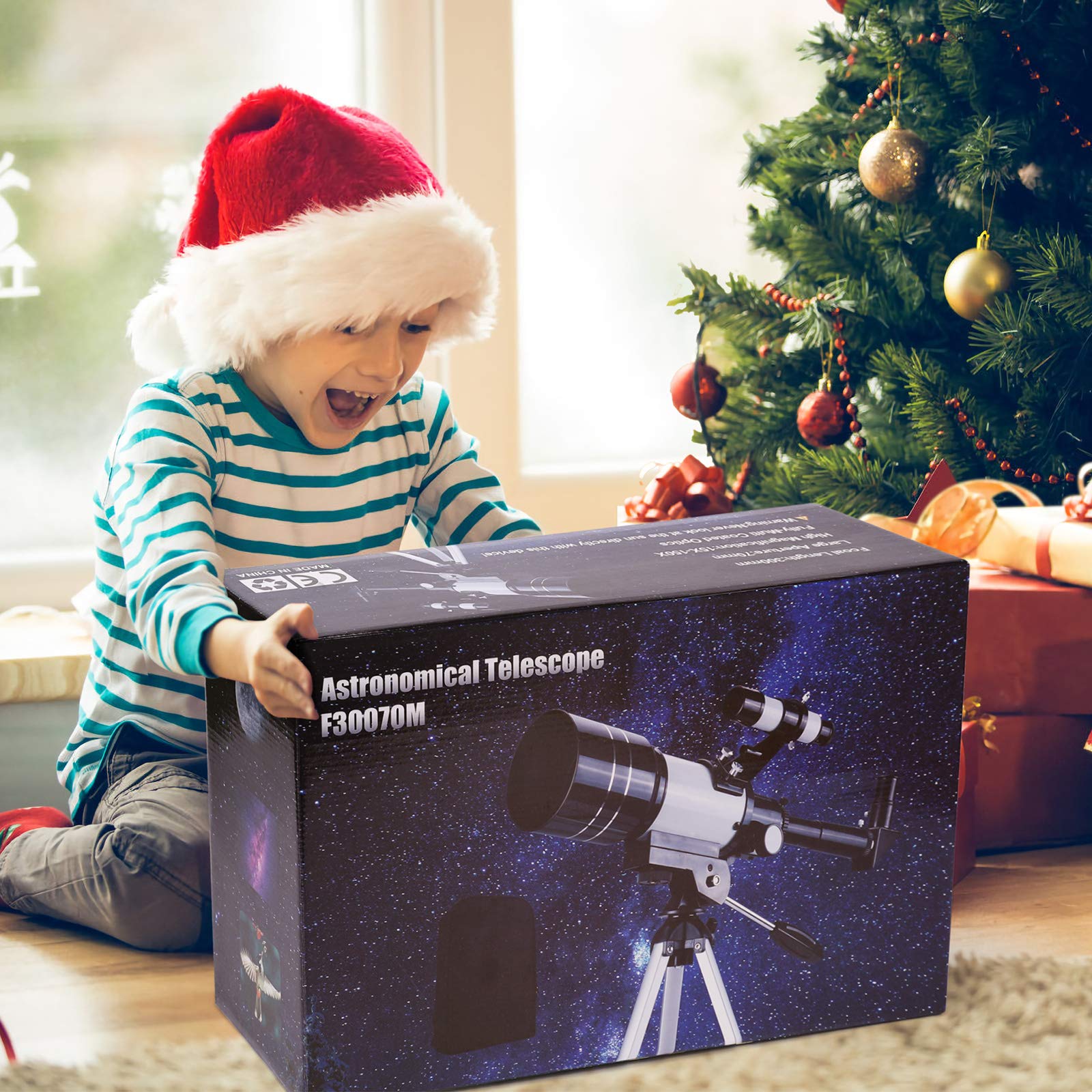 𝟮𝟎𝟮𝟮 𝞜𝗘𝗪 Telescopio Astronómico Zoom 150X HD 300/70 mm de Alta Ampliación Alcance de Viaje con Trípode, Portátil Equipado con Mochila y Adaptador de Teléfono Inteligente para Adultos, Niños