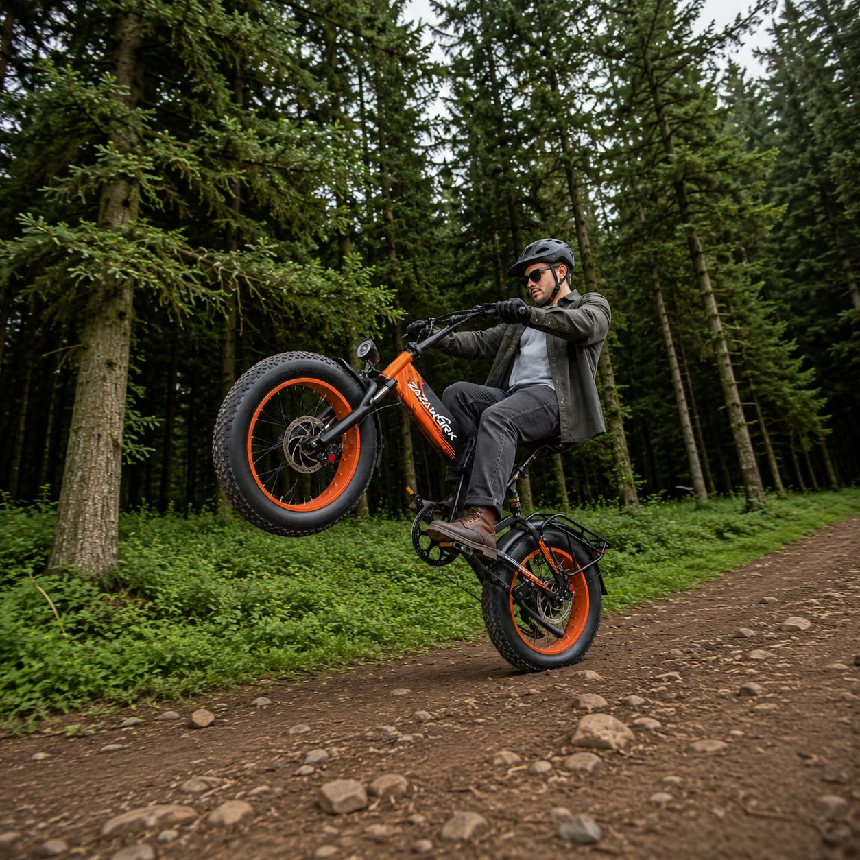 Bici Elettrica Pieghevole 20"×4.0" Fat Tire, Bicicletta Elettrica 48V 20Ah Batteria Rimovibile fino a 120 km 250W,60 Nm, 7 Velocità per Adulti, Freni Idraulici Doppia Sospensione per Ogni Terreno