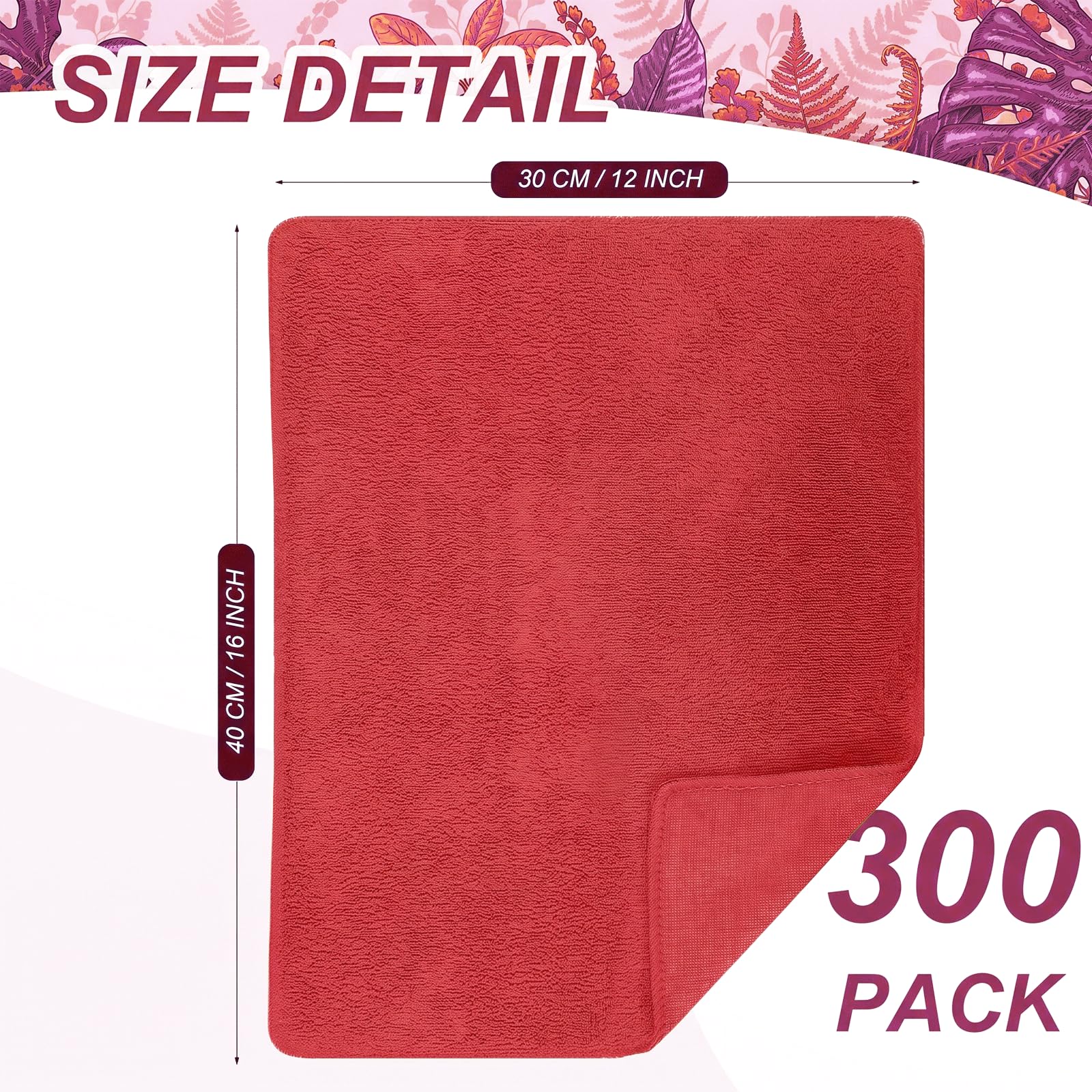 Preboun Paquete de 300 paños de limpieza de microfibra de 12 x 16 pulgadas, a granel, multiusos, reutilizables, lavables, toallas de limpieza absorbentes para casa, cocina, coche, oficina, ventana