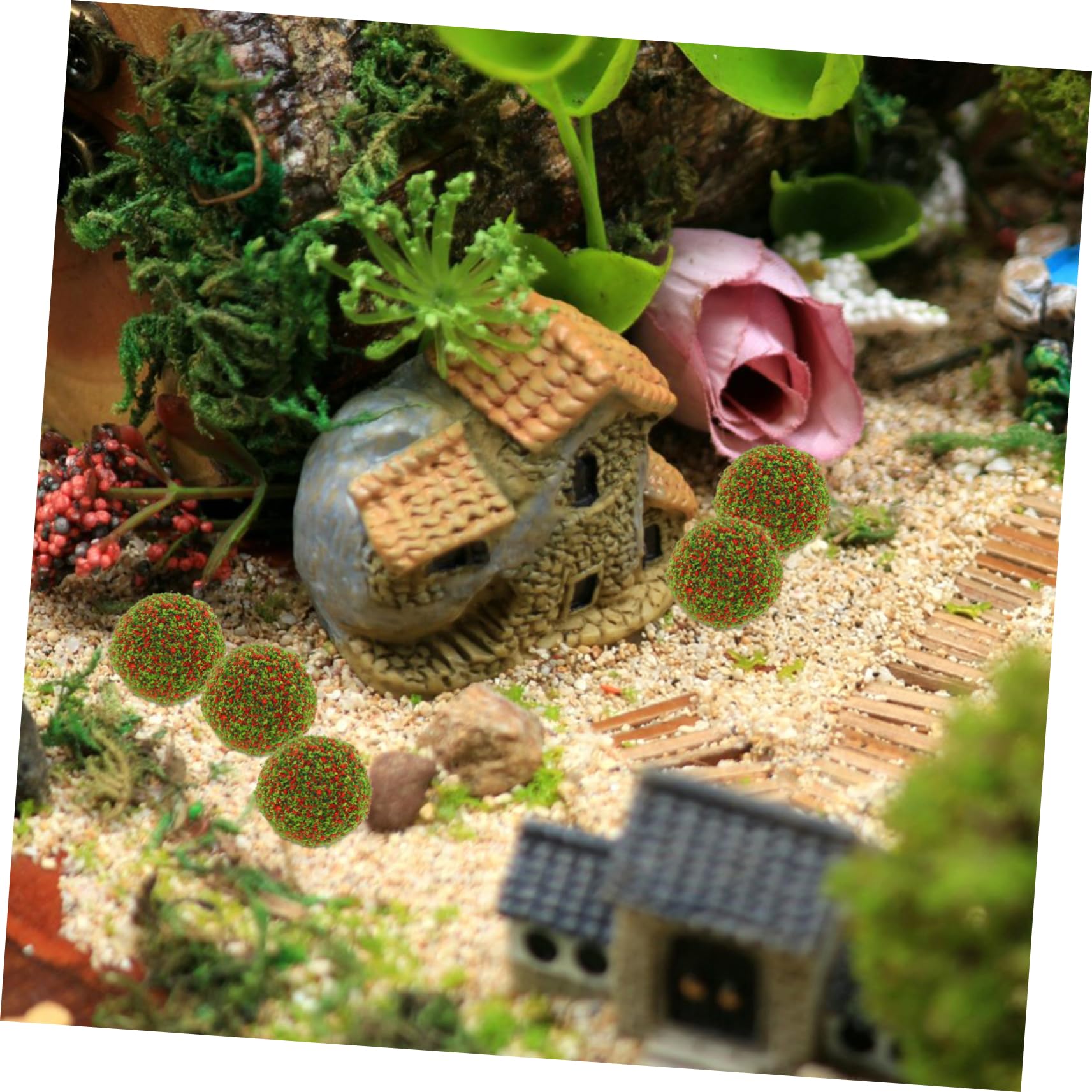 Abaodam 10pcs Miniature Cluster Artificial Shrub Lifelike Decorative Plants for Sand Table Landscape and Railway Scene Safe and Sponge Material for Use