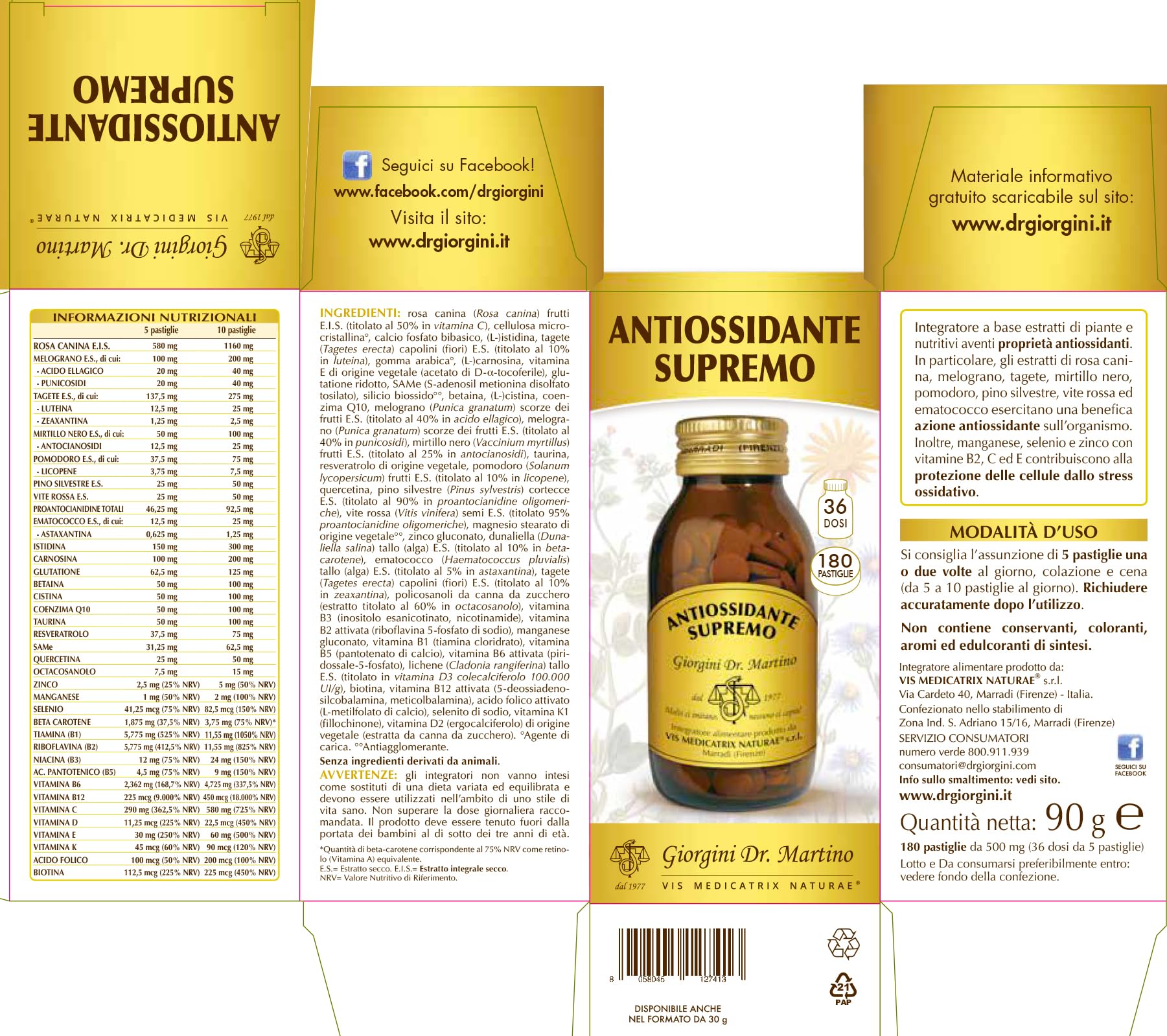 Dr Giorgini ANTIOSSIDANTE SUPREMO - 90 g