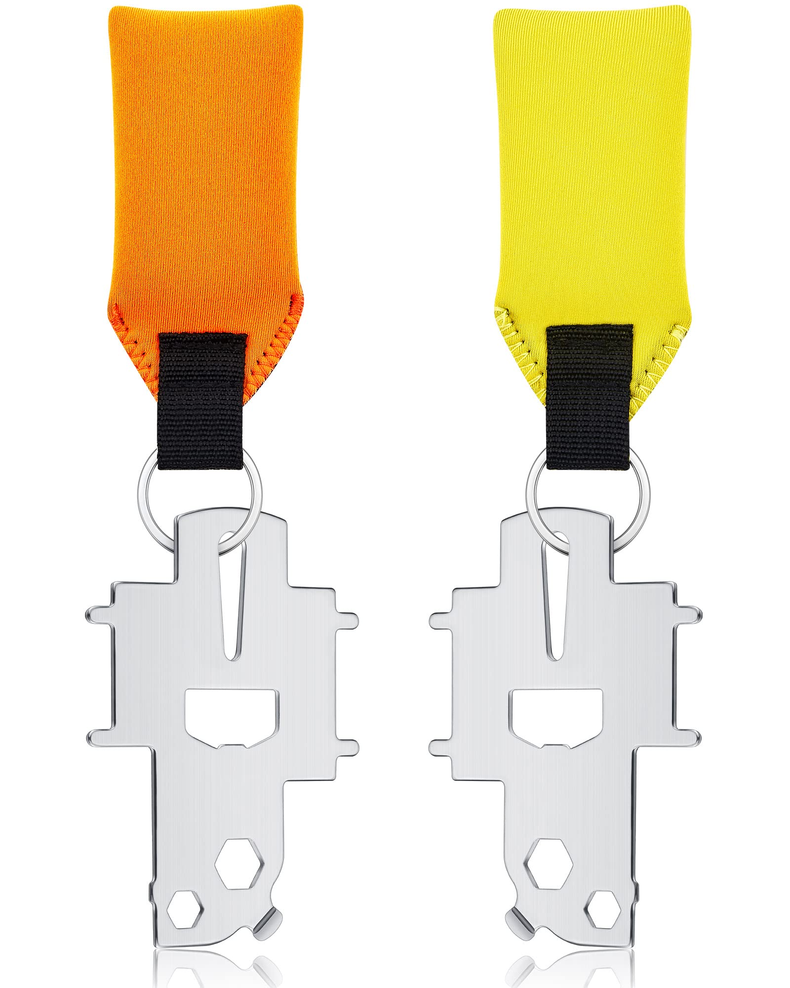 Amylove 4 Pcs Deck Plate Key Floating Neoprene Boat Keychain Waterproof Floatable Foam Keychain Boat Fuel Gas Cap Key for Yacht Surfing Sailing Fuel Tank Water Waste Fill