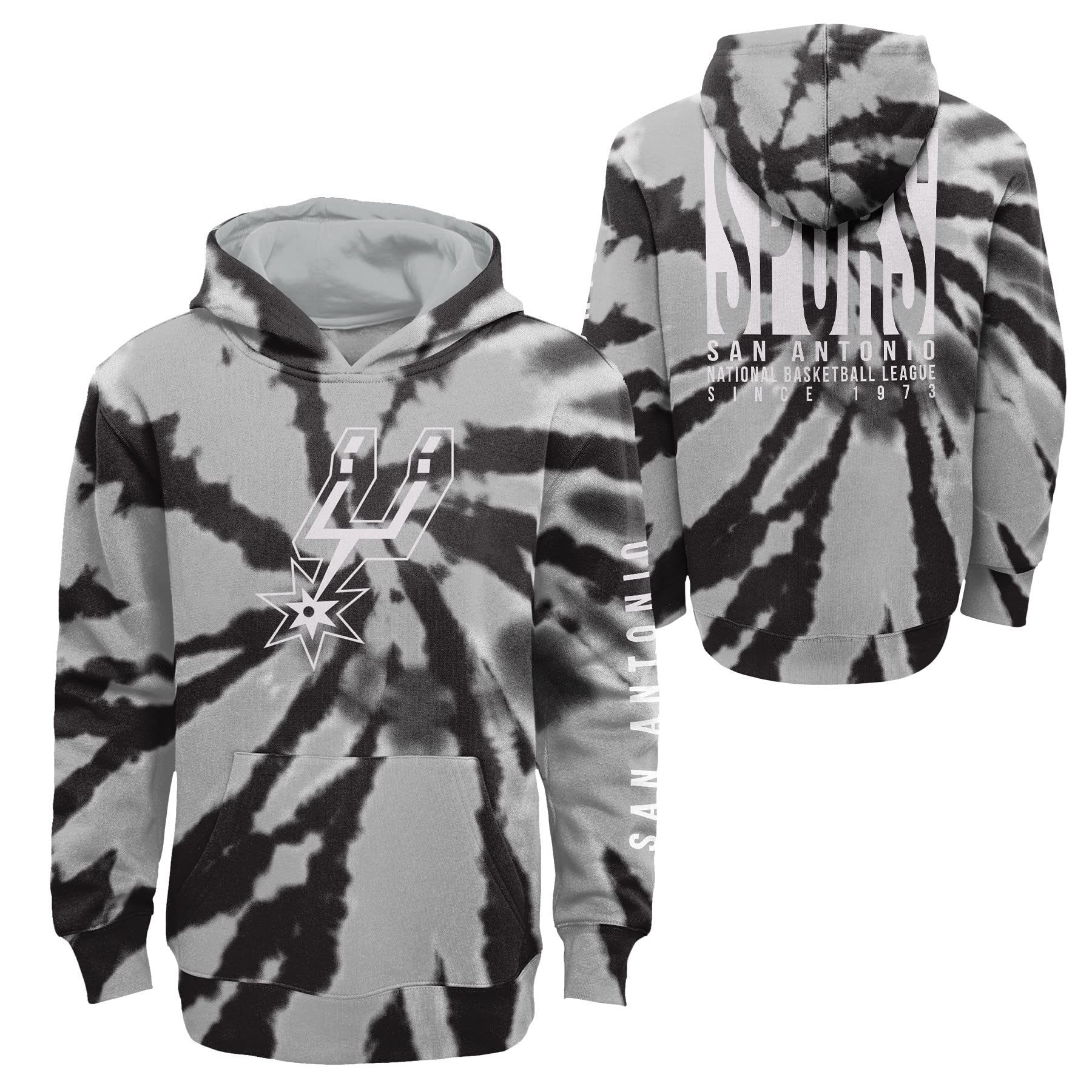 Outerstuff NBA Youth Boys (8-20) Statement Tie Dye Hoodie, San Antonio Spurs, Medium (10-12)