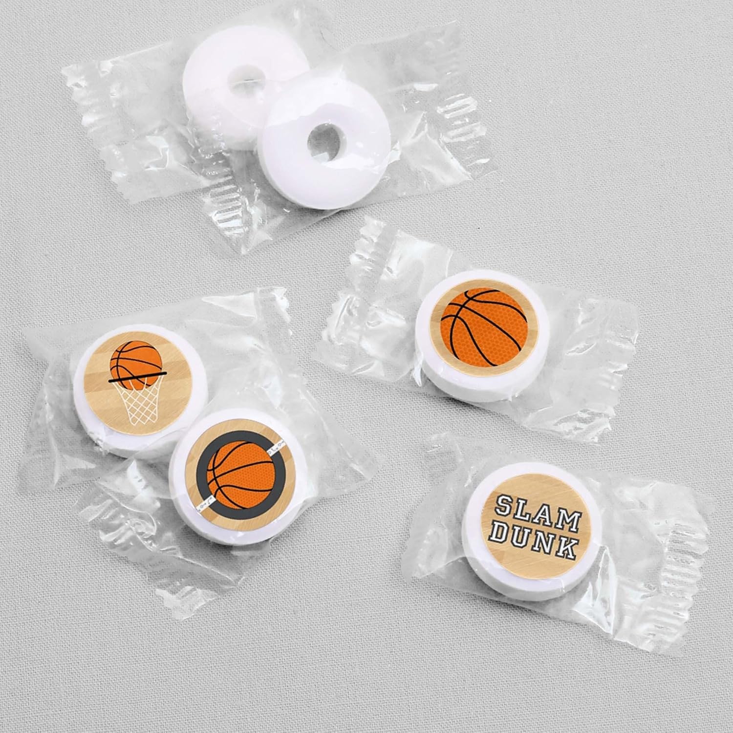 Big Dot of Happiness Nothin' but Net - Basketball - Party Round Candy Sticker Favors – Labels Fit Chocolate Candy (1 Sheet of 108)