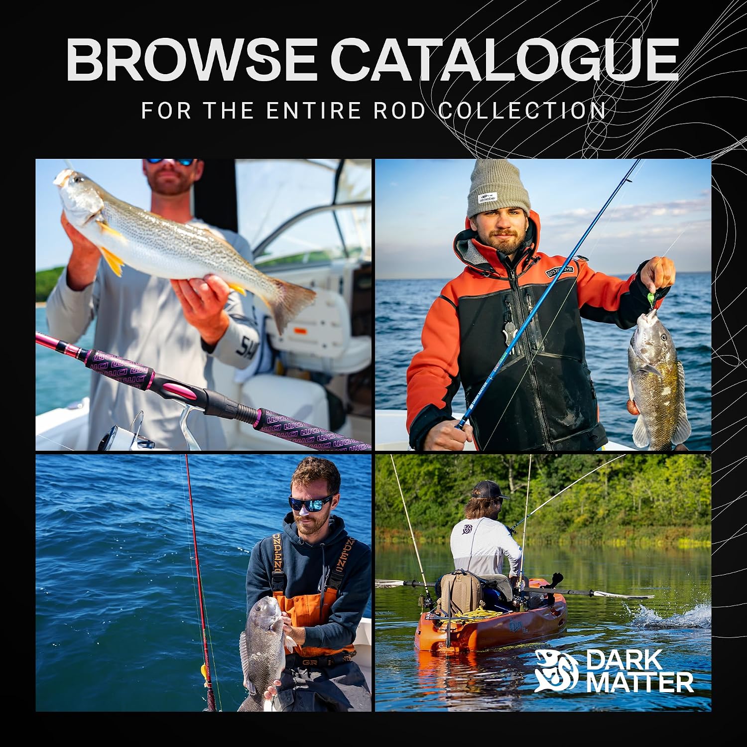 Dark Matter Custom Chunking Trolling Rods - Offshore Trolling Rods for Fishing, Heavy Duty Fishing Rods for Saltwater Rod and Sea Fishing Rod - Offshore Fishing Rod Heavy Action, 30-80