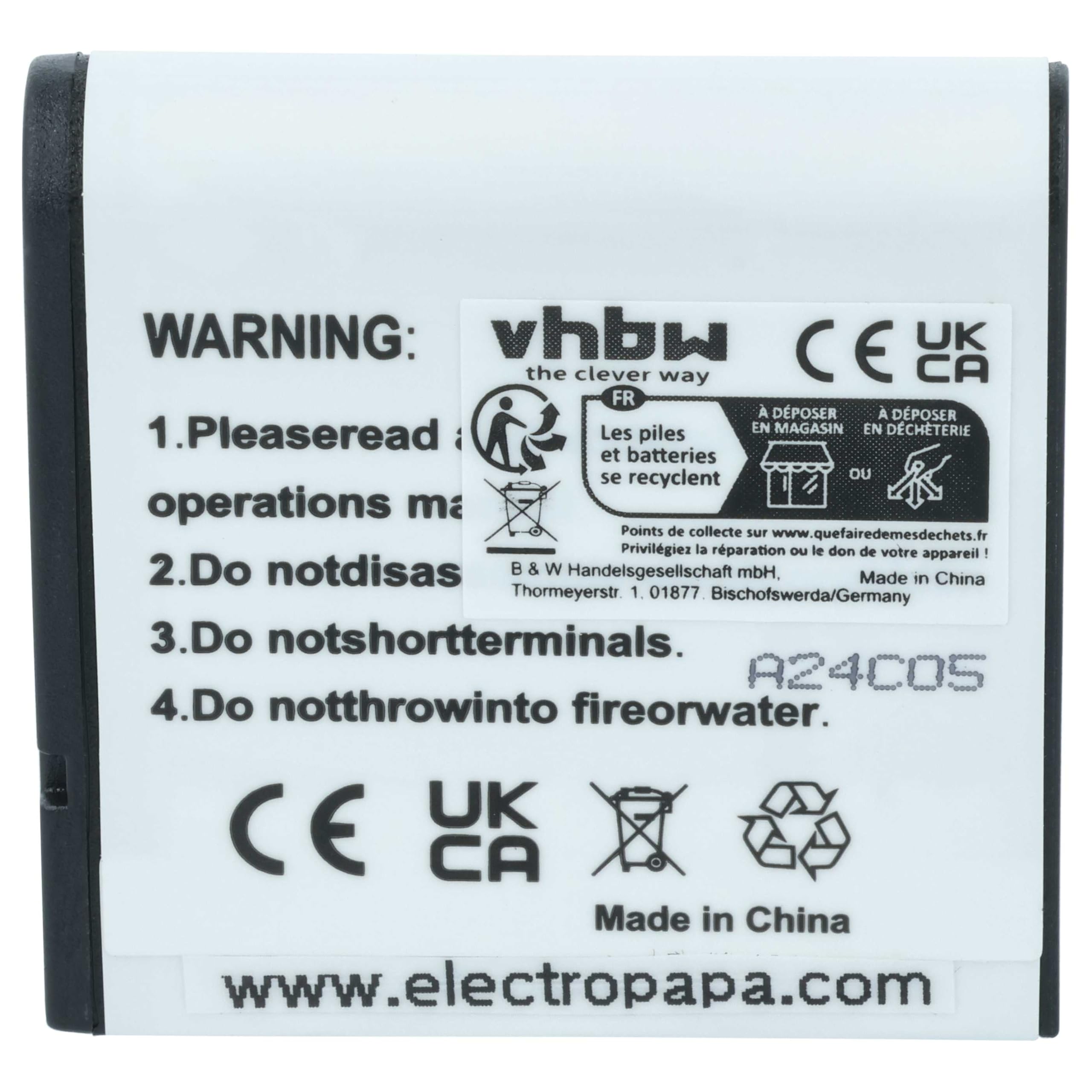 3 x zestaw baterii VHbw 950 mAh do aparatu zastępuje Samsung SLB-1237, Epson EU-94, EPALB2, B31B173003CU, B32B818242, Sigma BP-31