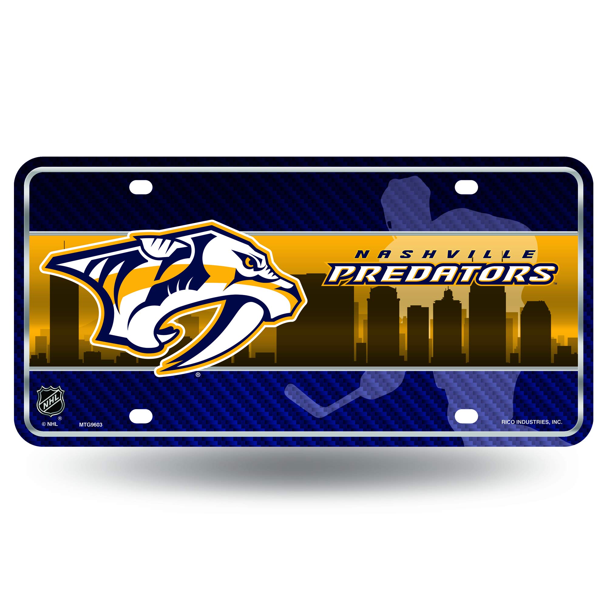 Rico Industries NHL Hockey Metal Auto Tag 6" x 12" - Great for Truck/Car/SUV
