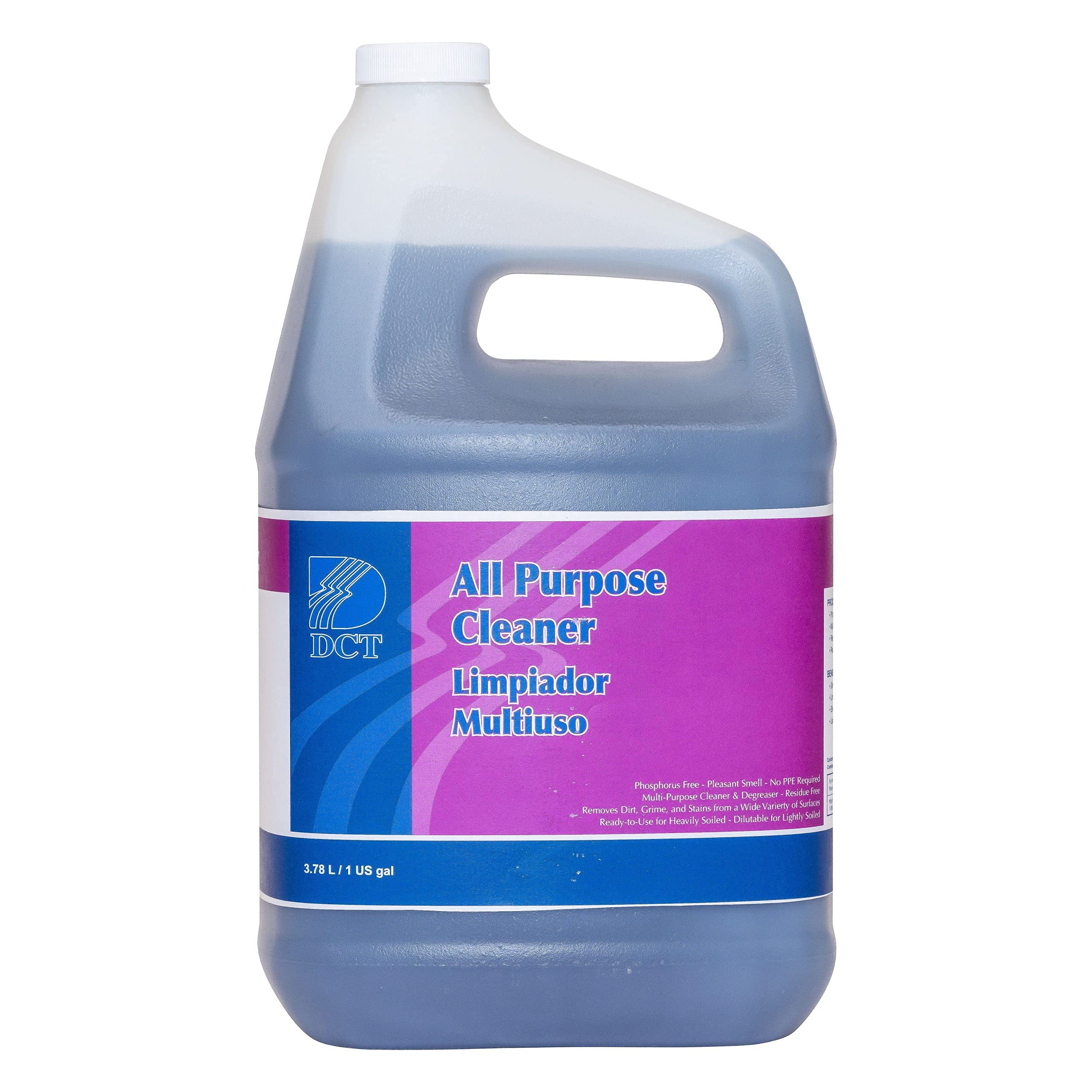 DCT All Purpose Cleaner Gallon 4 Pack of Gallons 512 ozs Concentrated Multi-Surface Ready to Use Heavily Soiled Removes Tough Food Stains Phosphorus and Residue Free No PPE Pleasant Smell - 4 gallons (512 oz.)