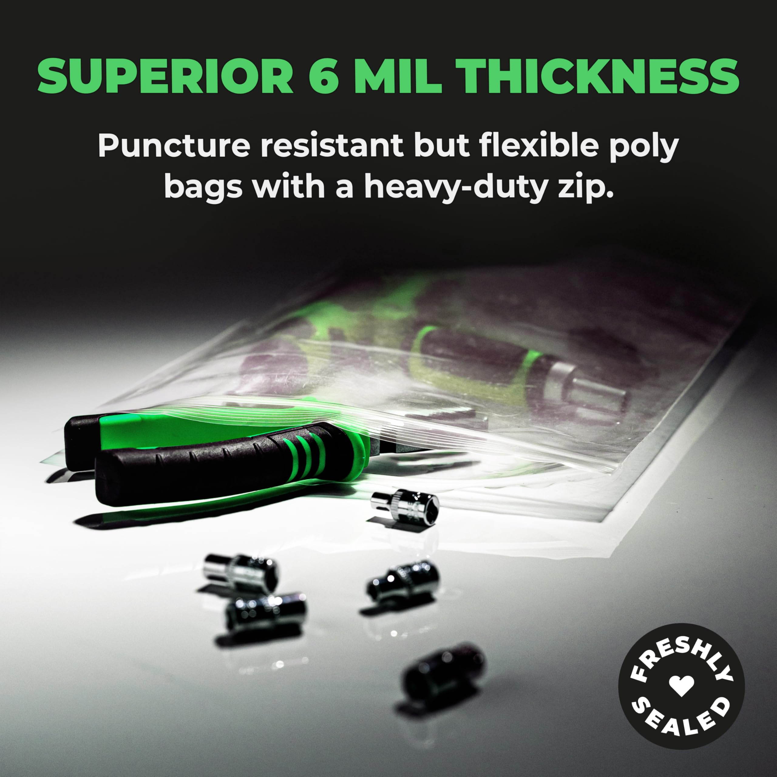 Freshly Sealed - 30 Pack Heavy Duty 6mil Thick Zip Bags Size 10 x 12