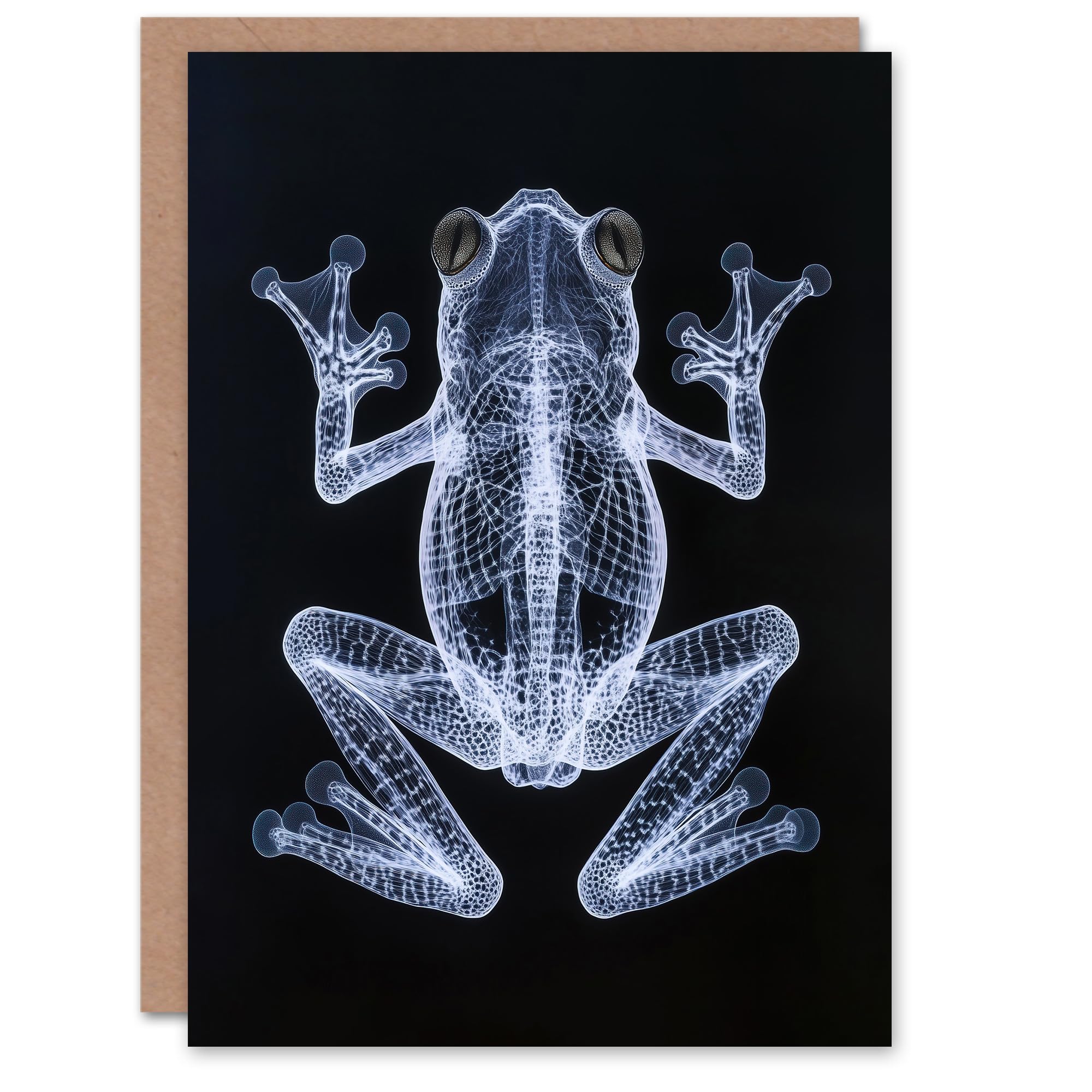 Artery8 Greeting Card Frog Detailed Dark Luminescent Xray Effect Blank For Him Or Her Art Birthday Card