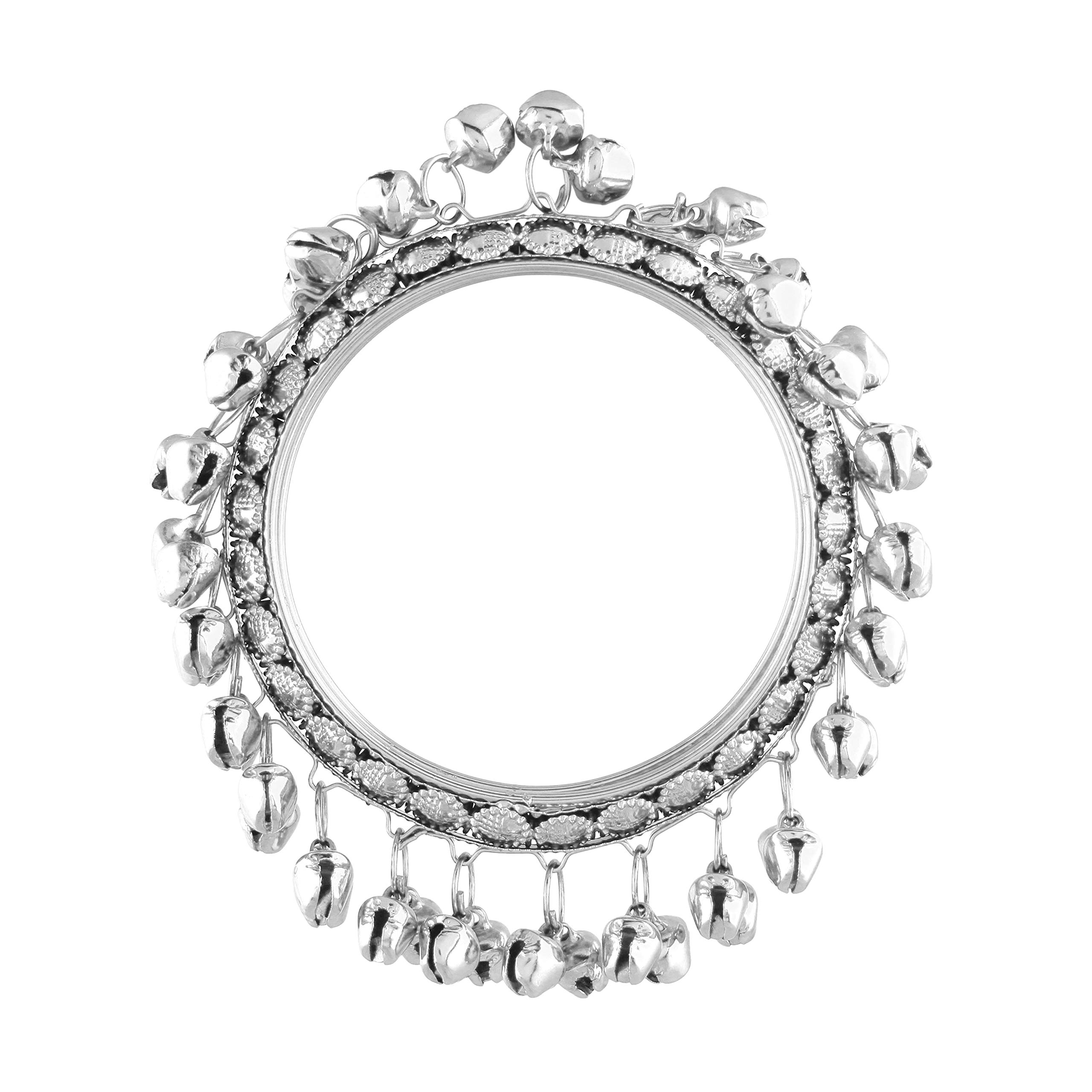 I Jewels Womens Navratri Ethnic Silver Plated Handcrafted Bangles/Kada Embellished With Ghungroo (Adb424S-C,2.8) (Pack Of 1) (B08S7G7RVJ) Amazon Price History, Amazon Price Tracker