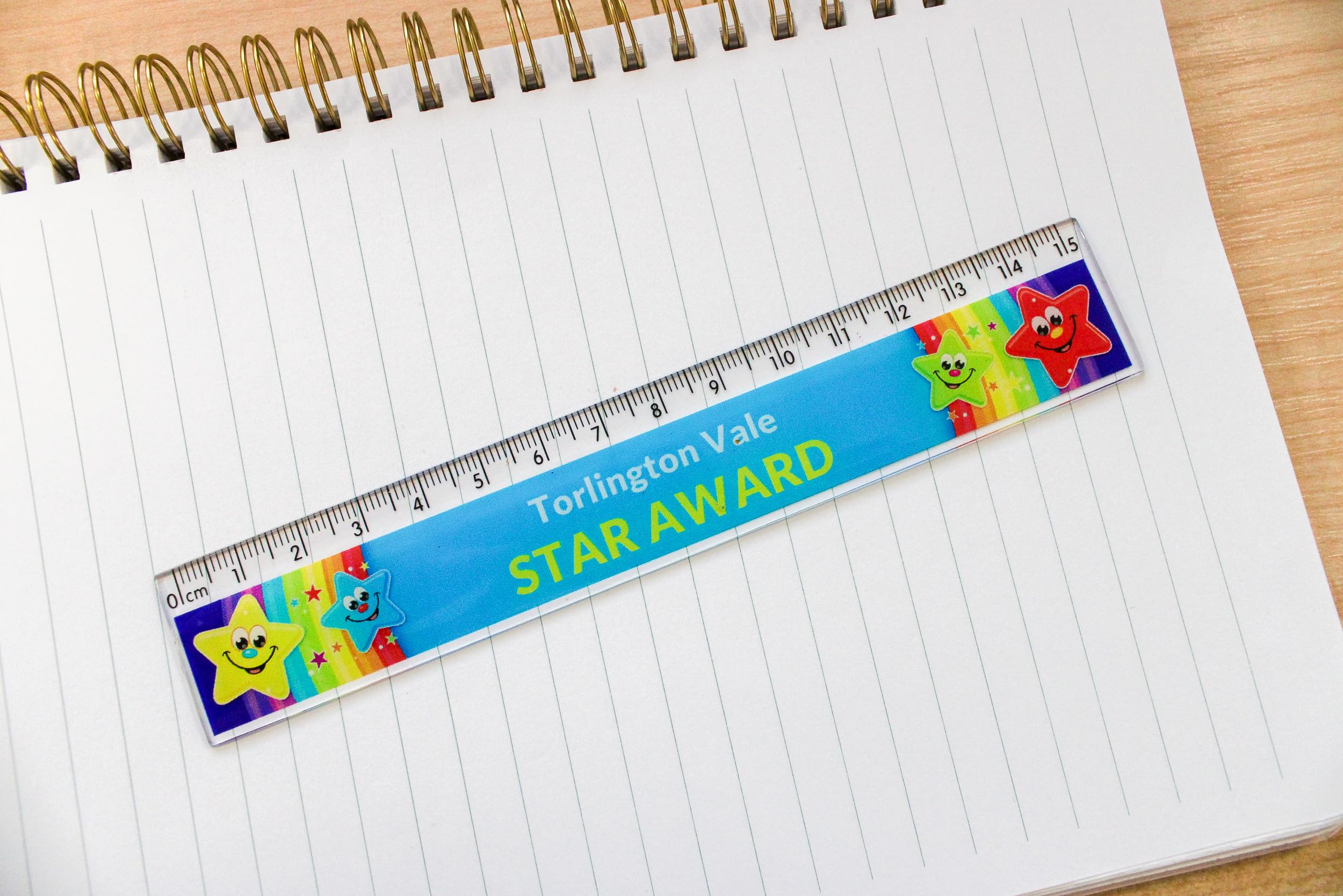 6 Personalised Smiley Stars School Childrens Pupils Stationery Ruler 15CM Primary Teaching Services โ image 1