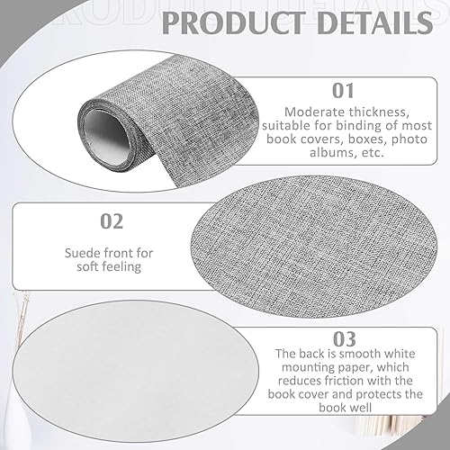 Miniatura 10 de PerKoop Paño para encuadernación de libros, superficie de papel, cubierta de libros de 40 x 16 pulgadas, álbum de recortes, archivo, europeo,