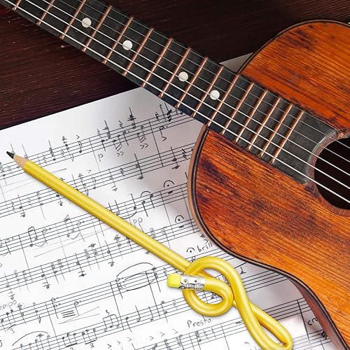 Miniatura 6 de Zonon 14 lápices de claves agudas, lápices de notas musicales, bolígrafos de madera coloridos para estudiantes, bolígrafo de clave a granel g con