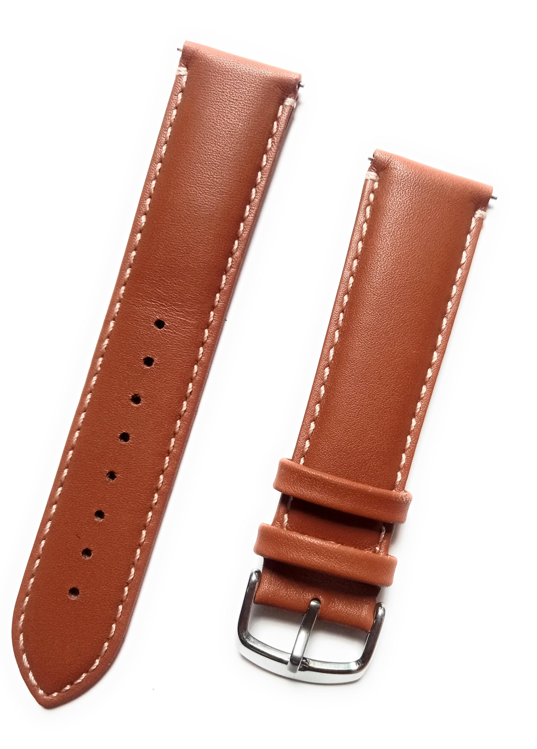 Pure Swiss Genuine Leather Watch Strap, 22mm, Tan Colour, White Stitch, Quick Release (B0DGLN4RTJ) Amazon Price History, Amazon Price Tracker