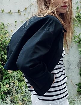 Amazon.com: Lingjiazi Women's Cropped Jacket Long Sleeve Zip