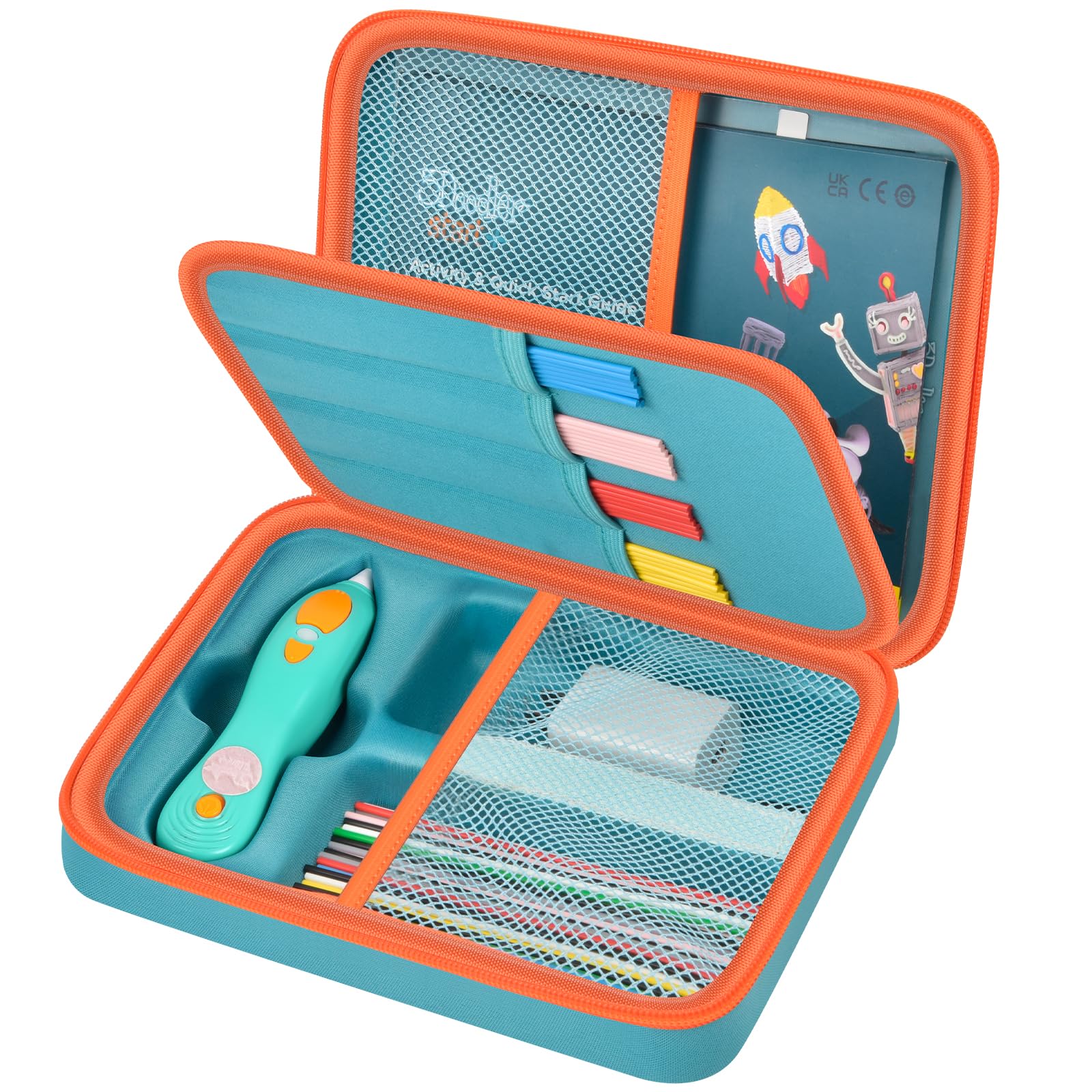 casmilee Case Compatible with 3Doodler Start+ Essentials 3D Pen Set for Kids, Art Activity Set Storage for Educational STEM Toy, Hold Plastic Filaments Strands- Green