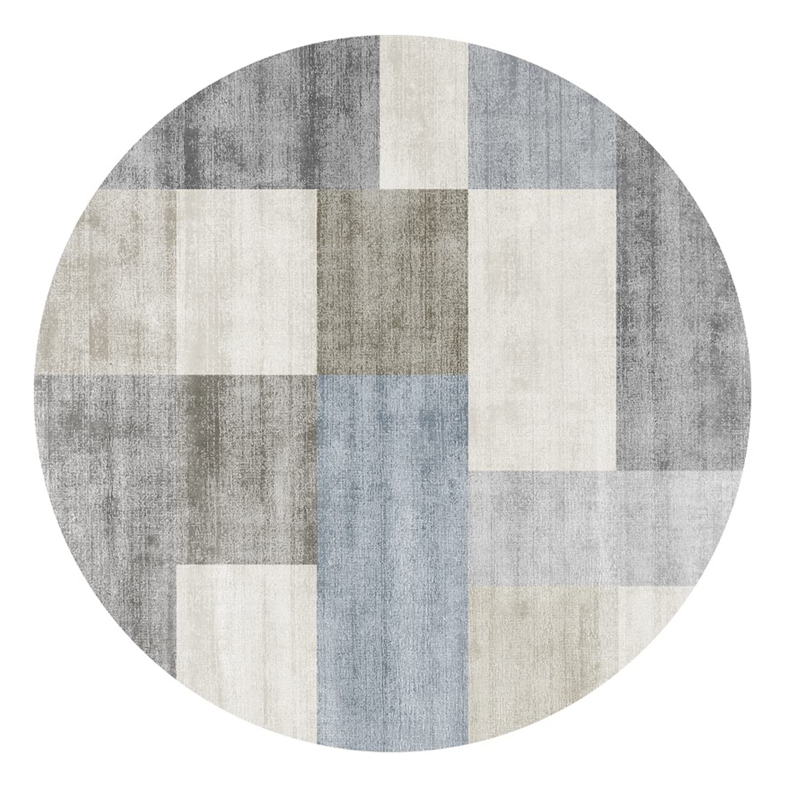 Tapis moderne rond antidérapant gris bleu résistant aux taches de cuisine