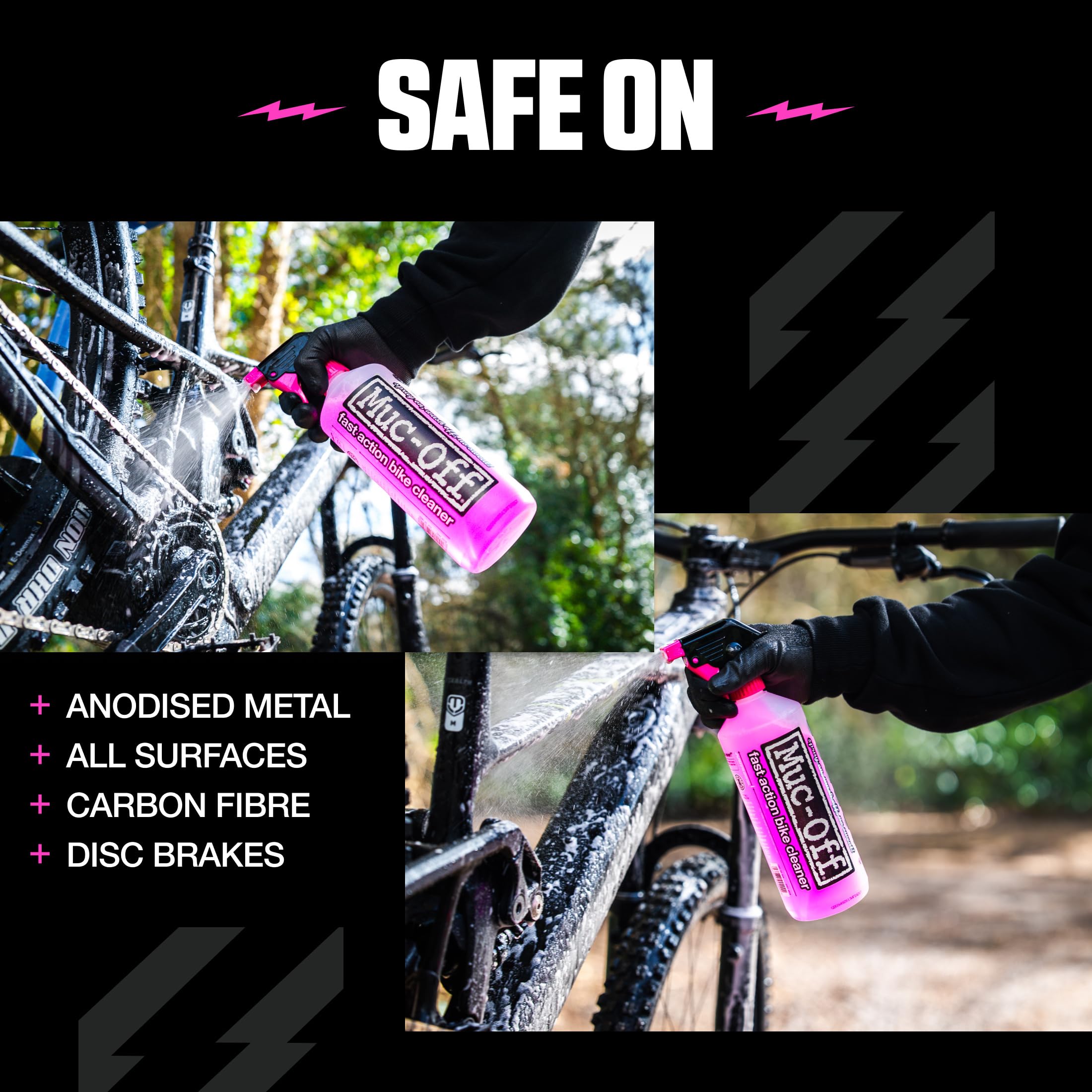 Muc-Off Nano-Tech środek czyszczący do roweru, 25 l, biodegradowalny spray do czyszczenia roweru i odtłuszczania roweru, do rowerów MTB, szosowych, żwirowych, e-rowerów, czarny