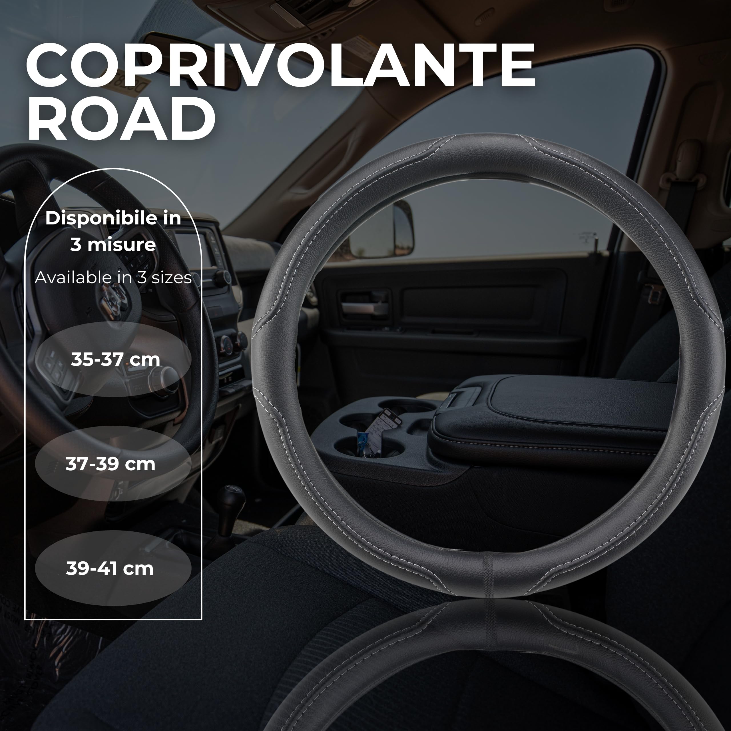 Bottari Coprivolante Auto, Coprivolante Road Diametro 39-41 cm, Coprivolante Bottari, Grigio