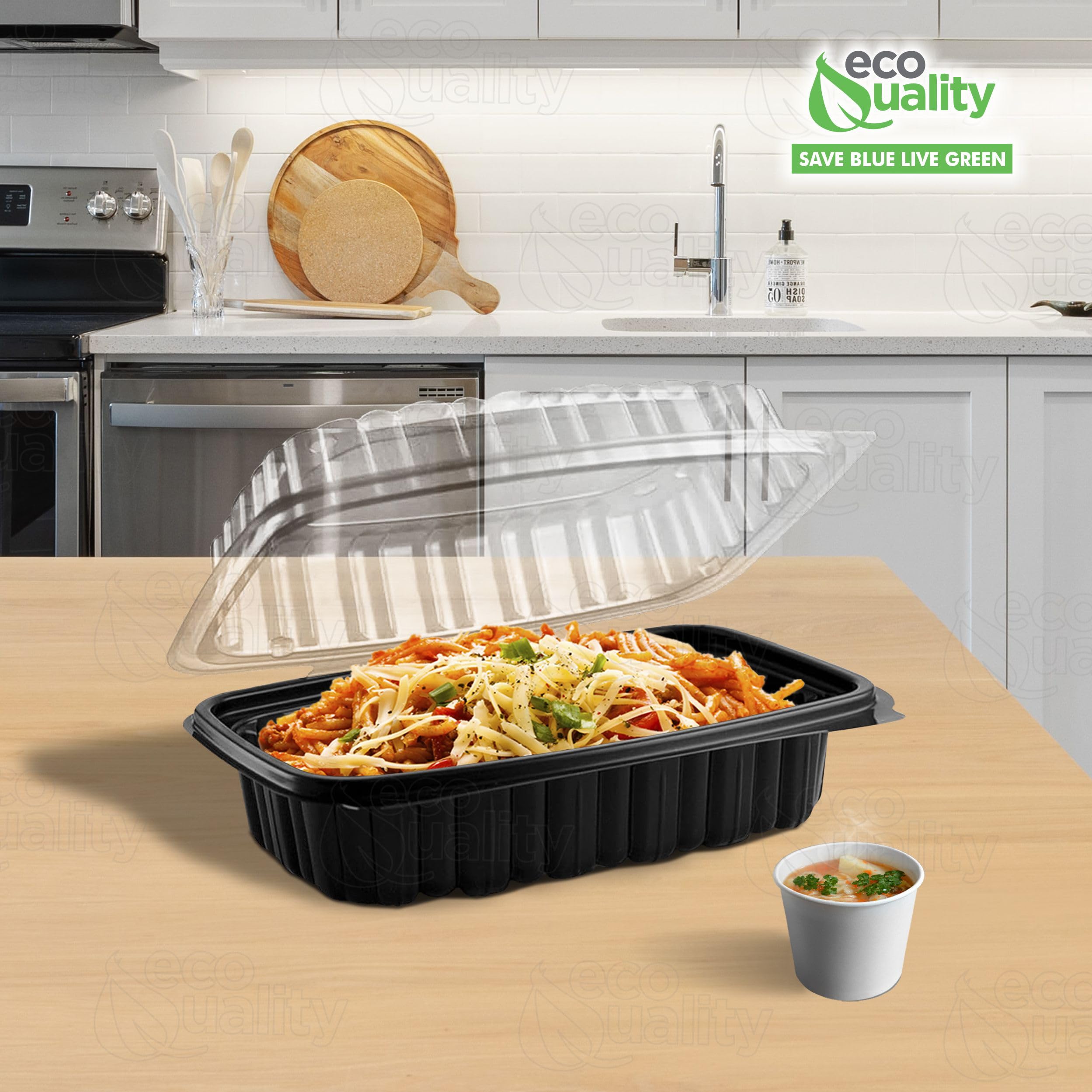 Amazon.com: EcoQuality 26oz Hinged 9x6x3 Inch Black Clamshell