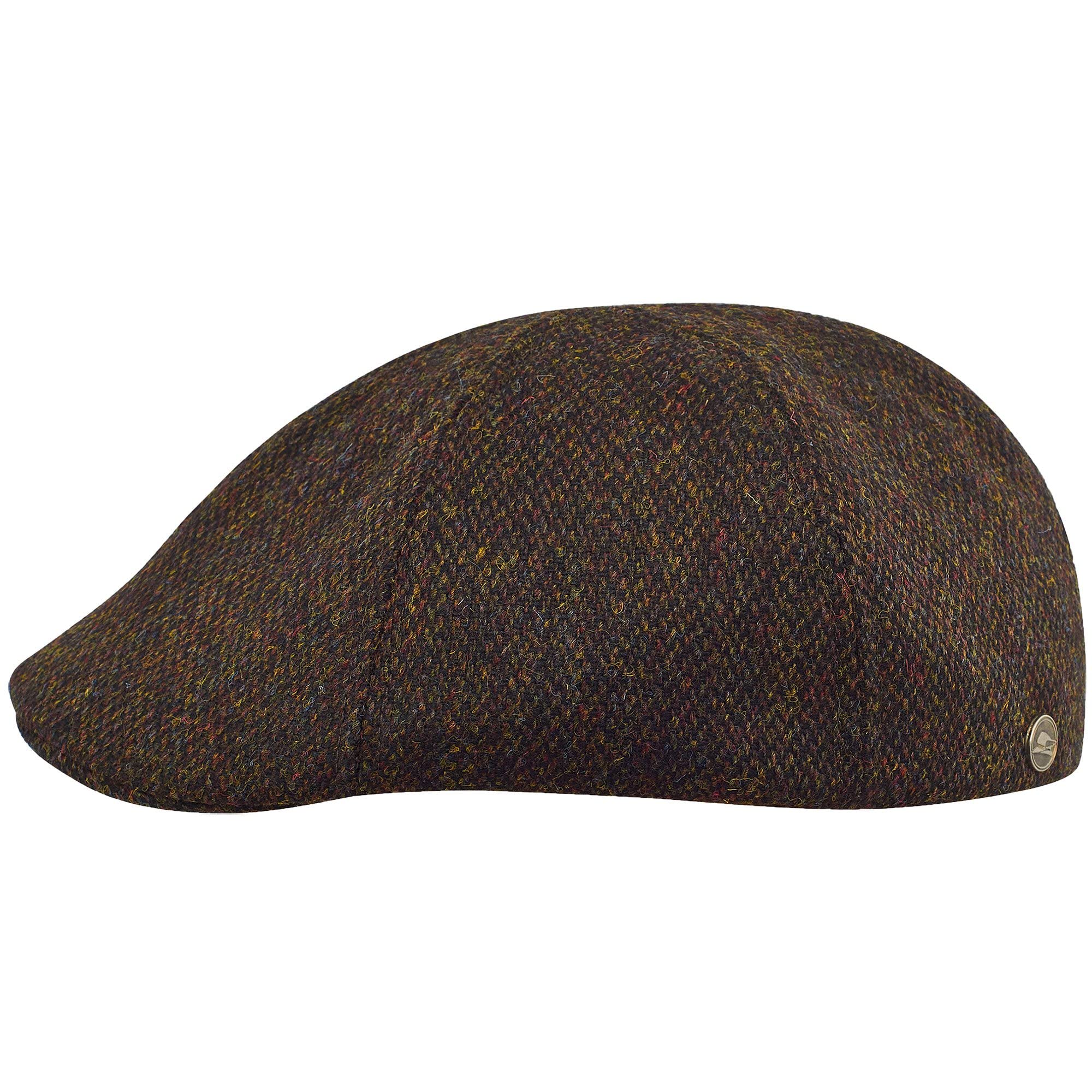 SterkowskiRusty Duckbill Cap | Harris Tweed Flat Cap for Men and Women | 6 Panel Warm Breathable Scally Cap