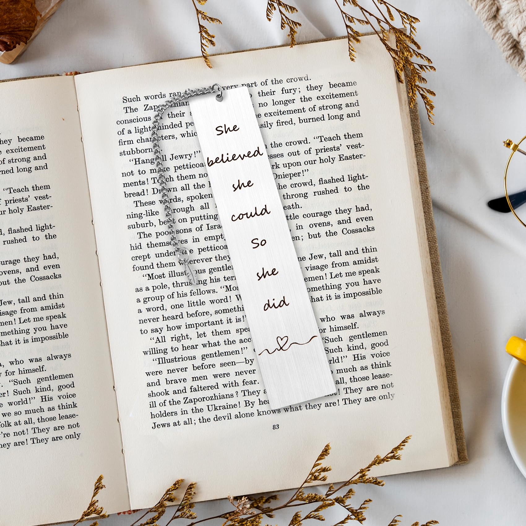 Congratulations Gifts for Women Reading Lovers Metal Bookmark Book Accessories She Believed She Could So She Did New Job Proud of You Graduation Gifts Inspirational Gift for Best Friend Her Nurse