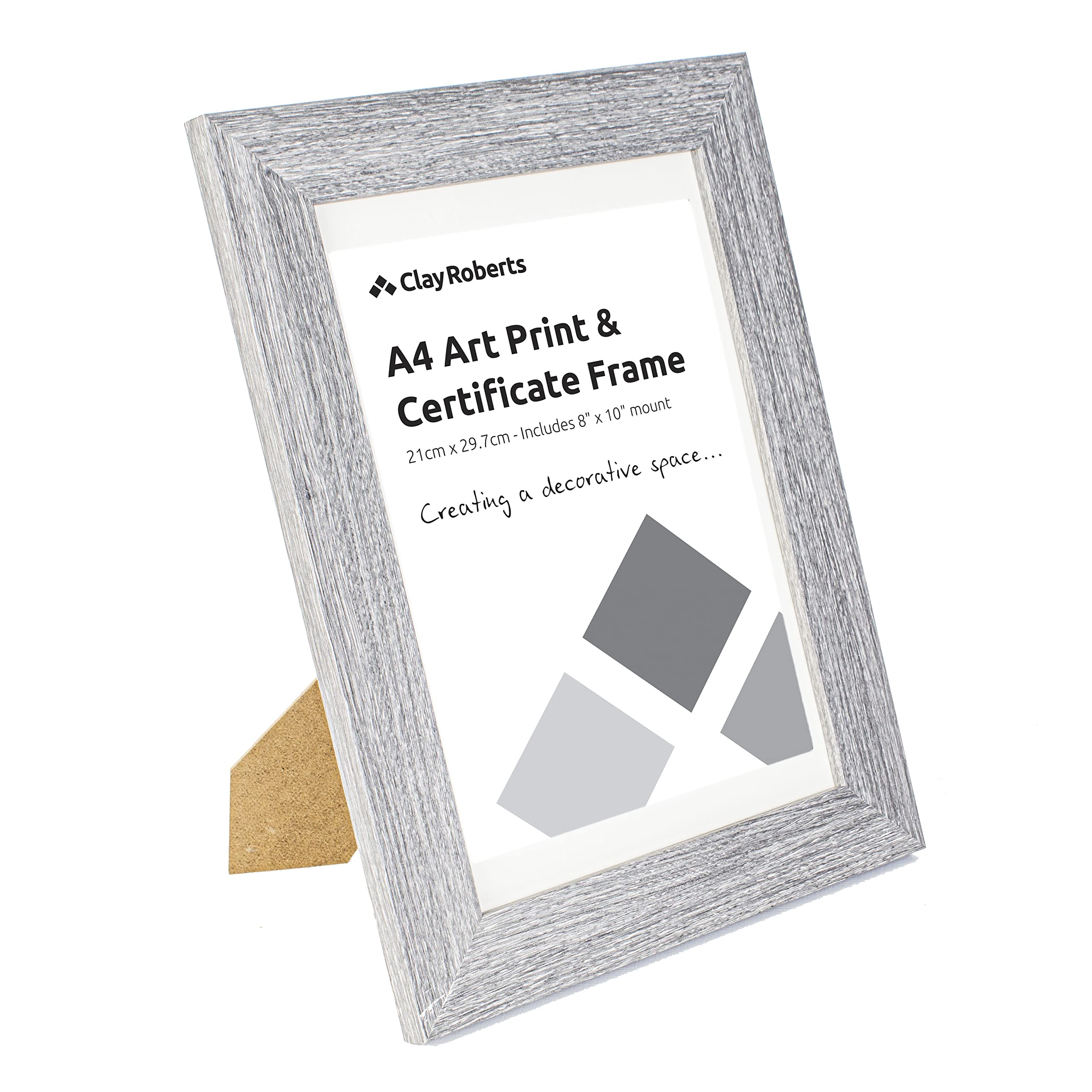 A4 Frame with Mount for Two Photographs, Light Grey Multi Aperture Frames, Collage Picture Frame, Twin, Double Art Print Poster, A4 Photo Collage Gallery Display Frames