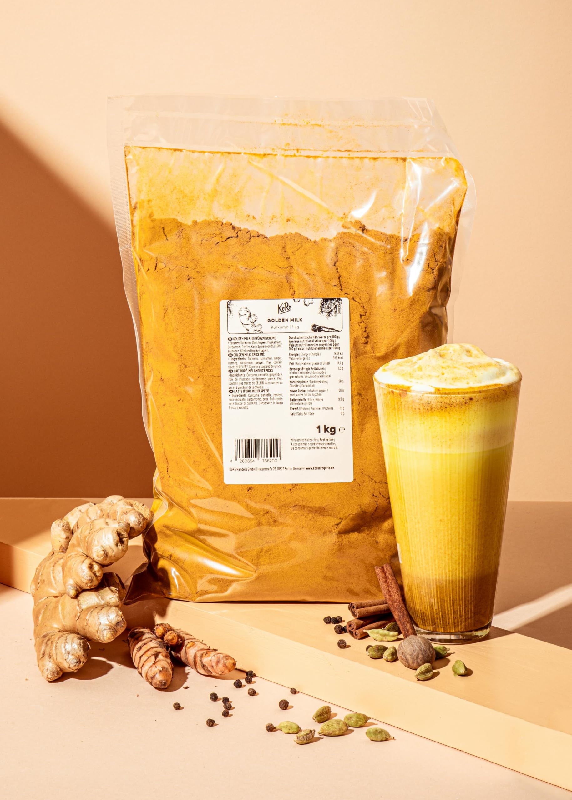 KoRo - Golden Drink 1 kg - vegan - Bevanda tradizionale ayurvedica - aromatico e ideale per l'inverno - facile da preparare