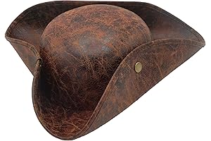 4E's Novelty Brown Leather Pirate Hat