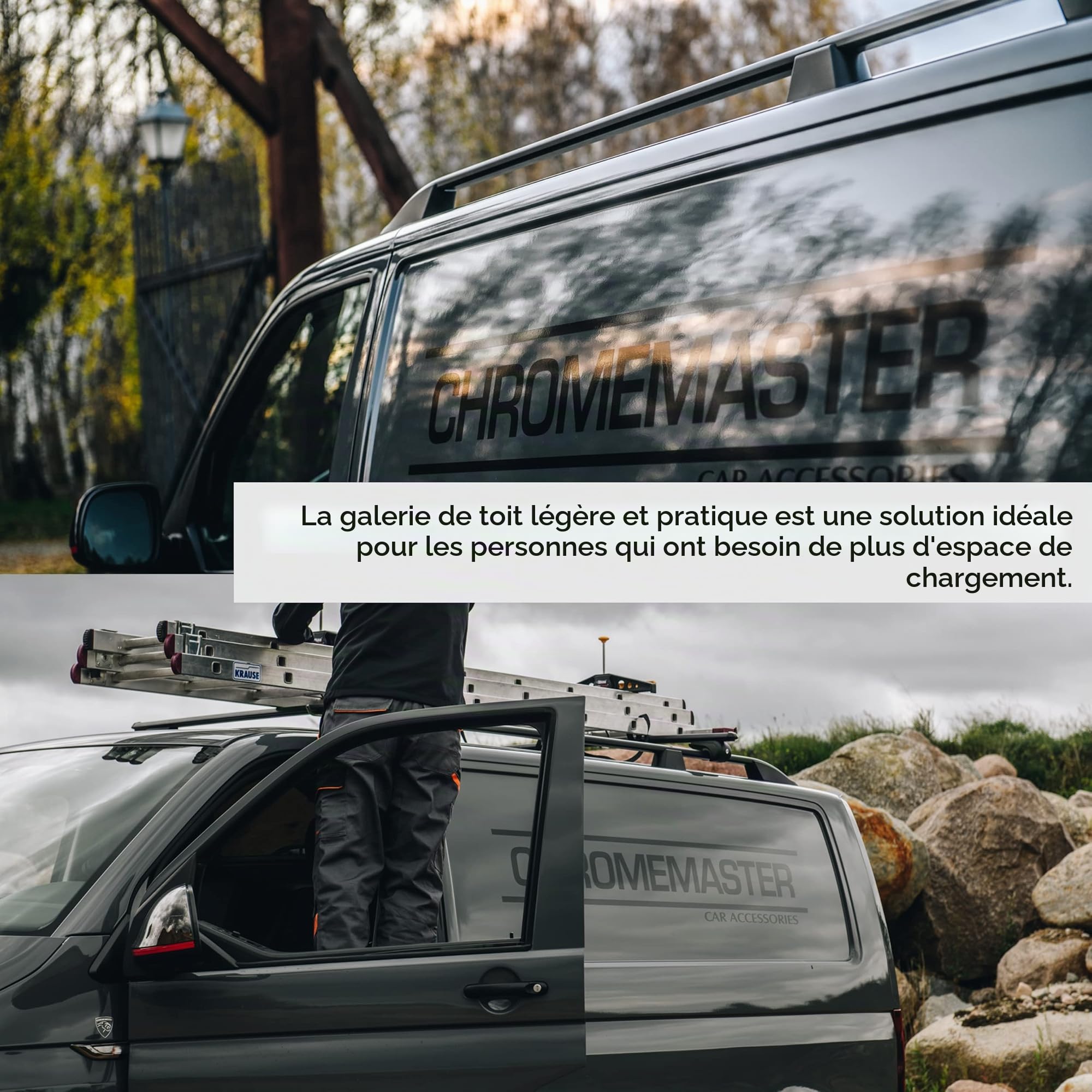 CHROMEMASTER | Les Barres de Toit | Compatibles avec Citroen Berlingo 2007-2018 ; Conçus pour Le Montage de Barres de Toit, de coffres de Toit ou de Porte-vélos | Structure en Aluminium Durable