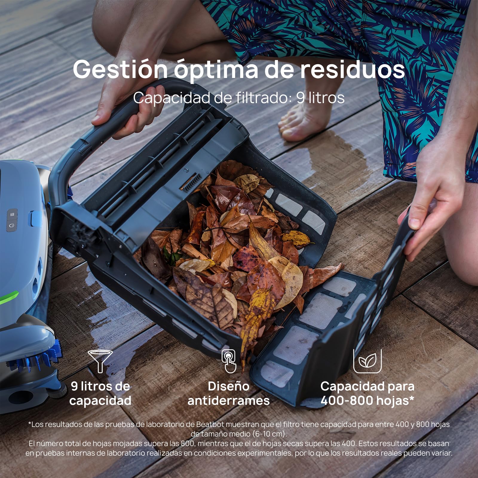 Beatbot iSkim Ultra Robot limpiafondos con energía Solar, Opciones de Doble Carga, depuración del Agua, Limpieza de Bordes y Esquinas, optimización de la trayectoria en S, Control Mediante aplicación