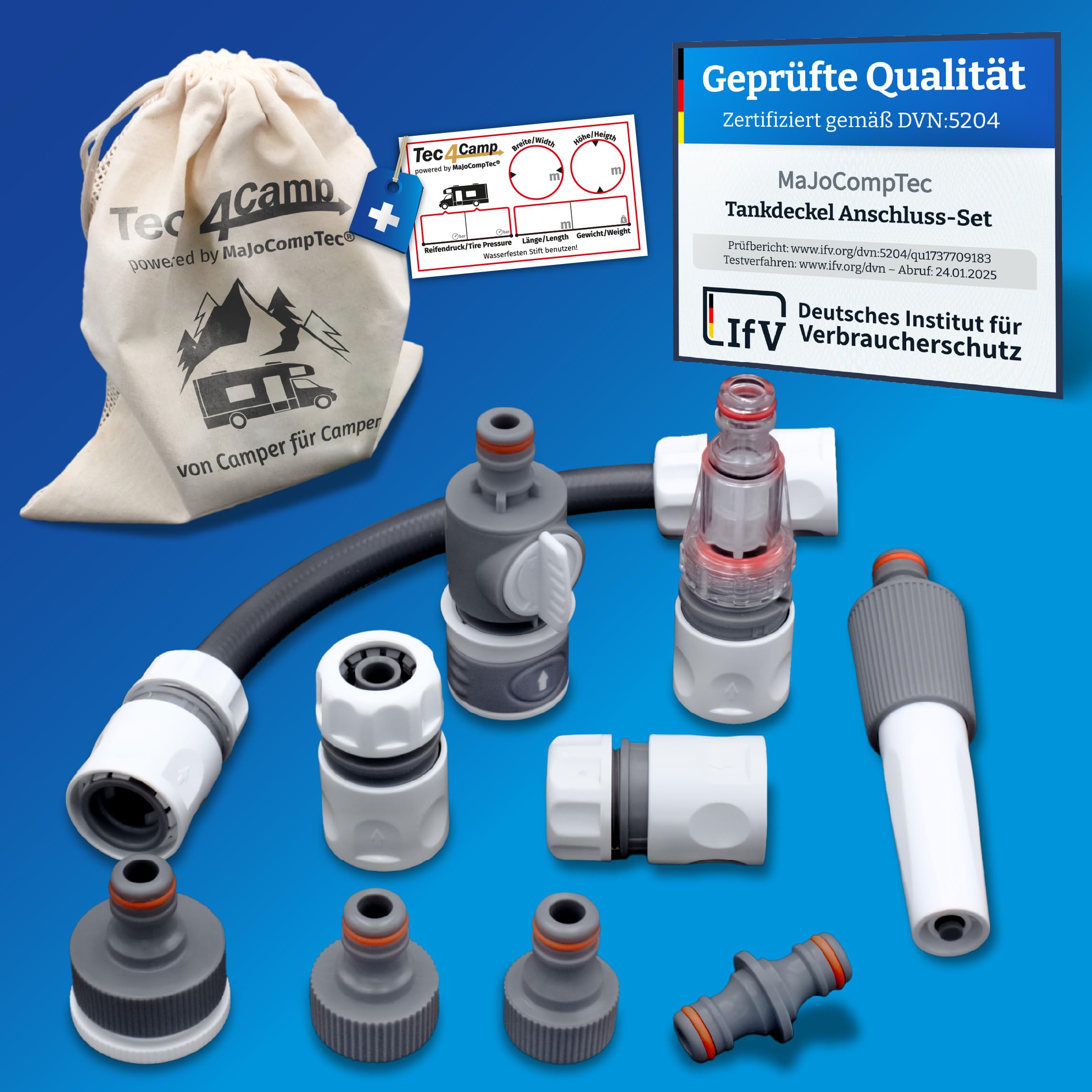 Adattatore Serbatoio Acqua Per Camper MaJoCompTec - Con Doppio Raccordo Gardena - Foto 7