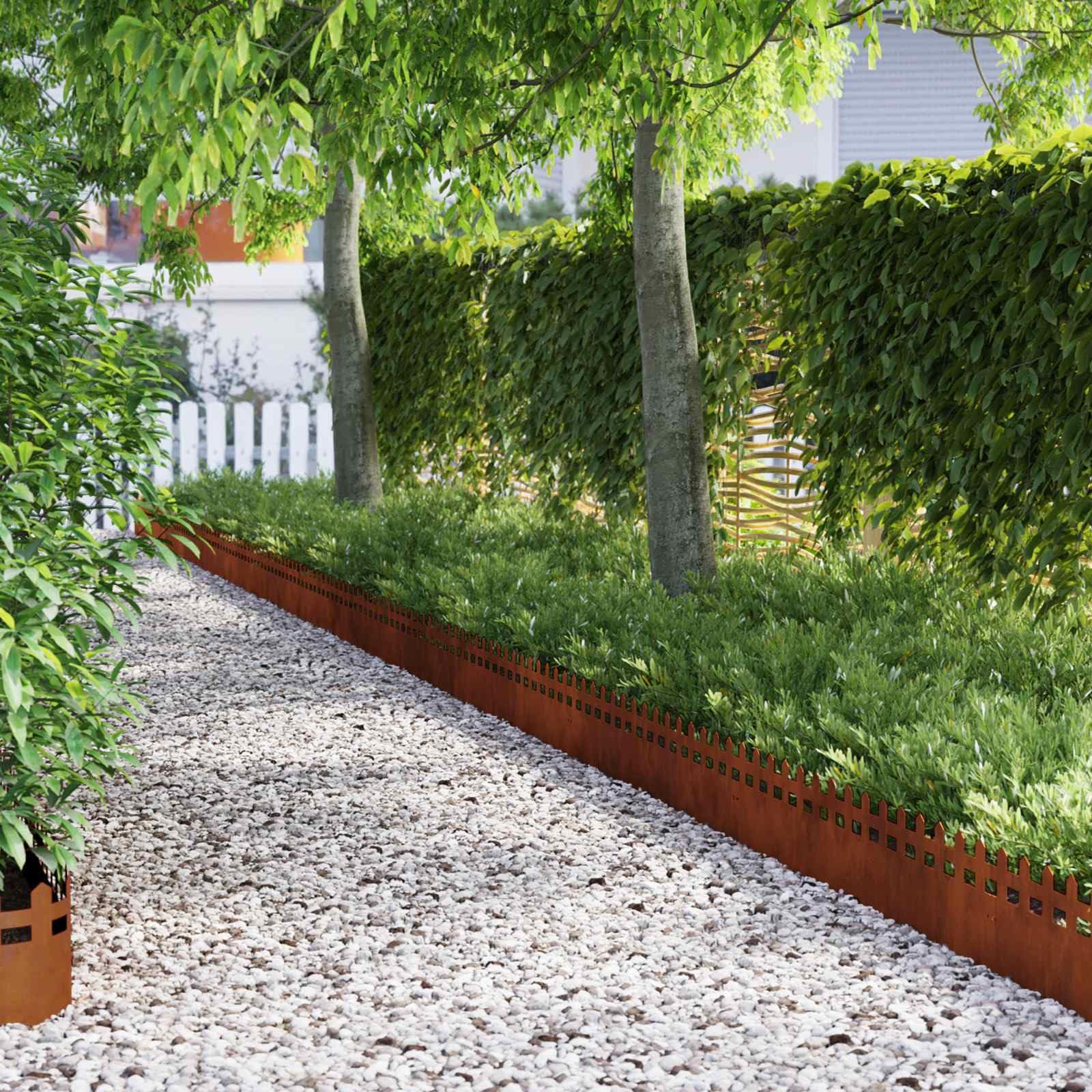 EBZFASO Steel Lawn Edging, Steel Edgings Of 103 0.05 22cm For Border Flower Beds(Weathering steel/20,Fence)